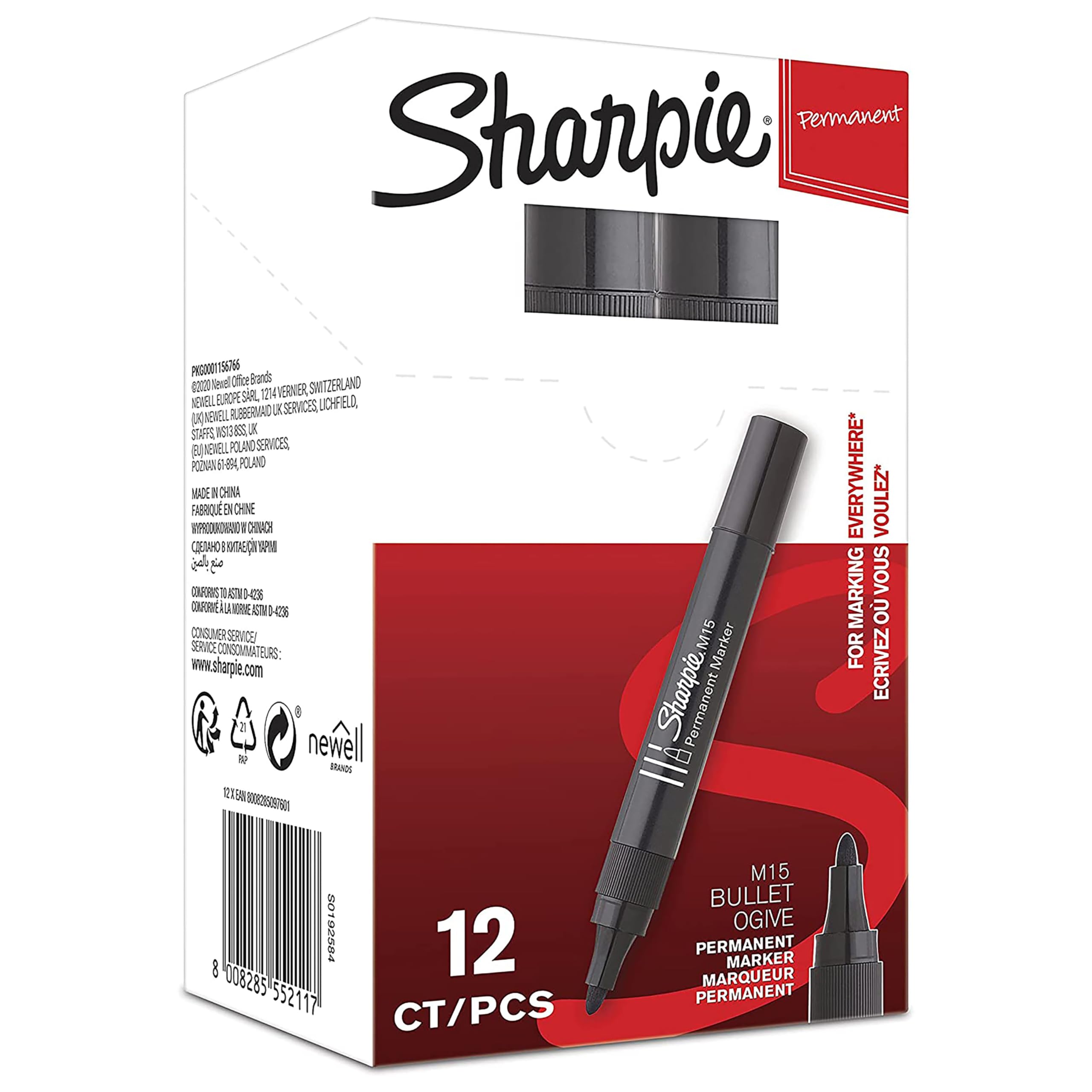 Sharpie M15 Permanent Markers Pack of 12 Black