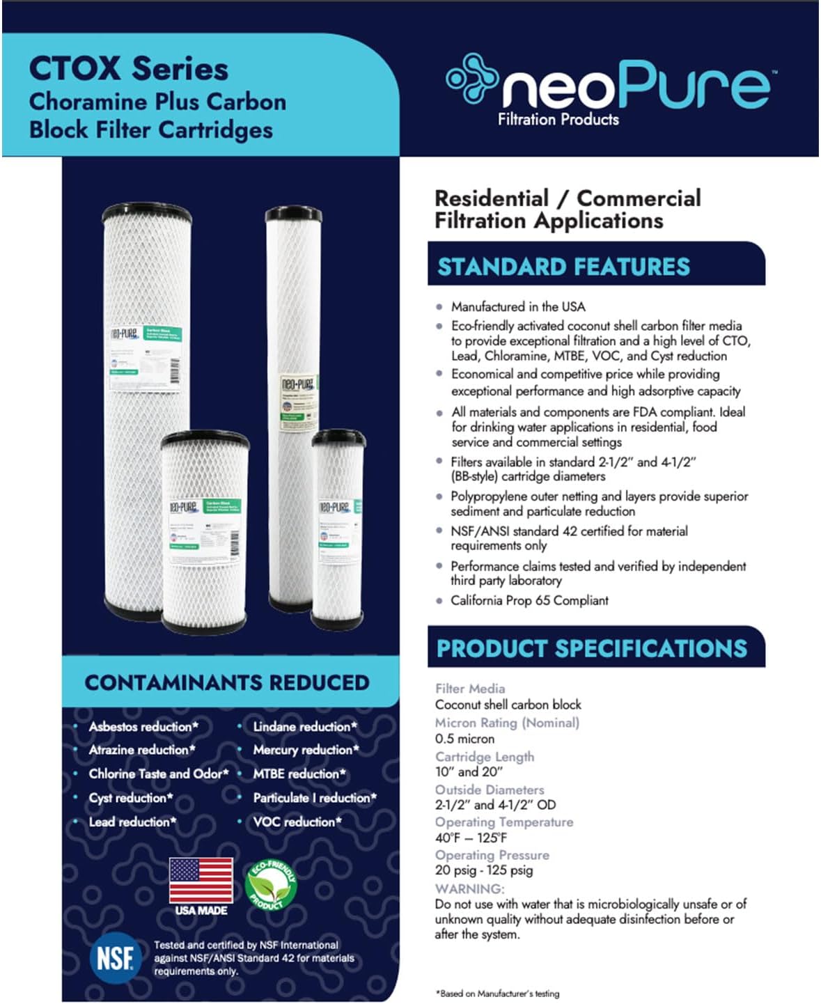 Neo-Pure CTOX Series Product Specifications Sheet