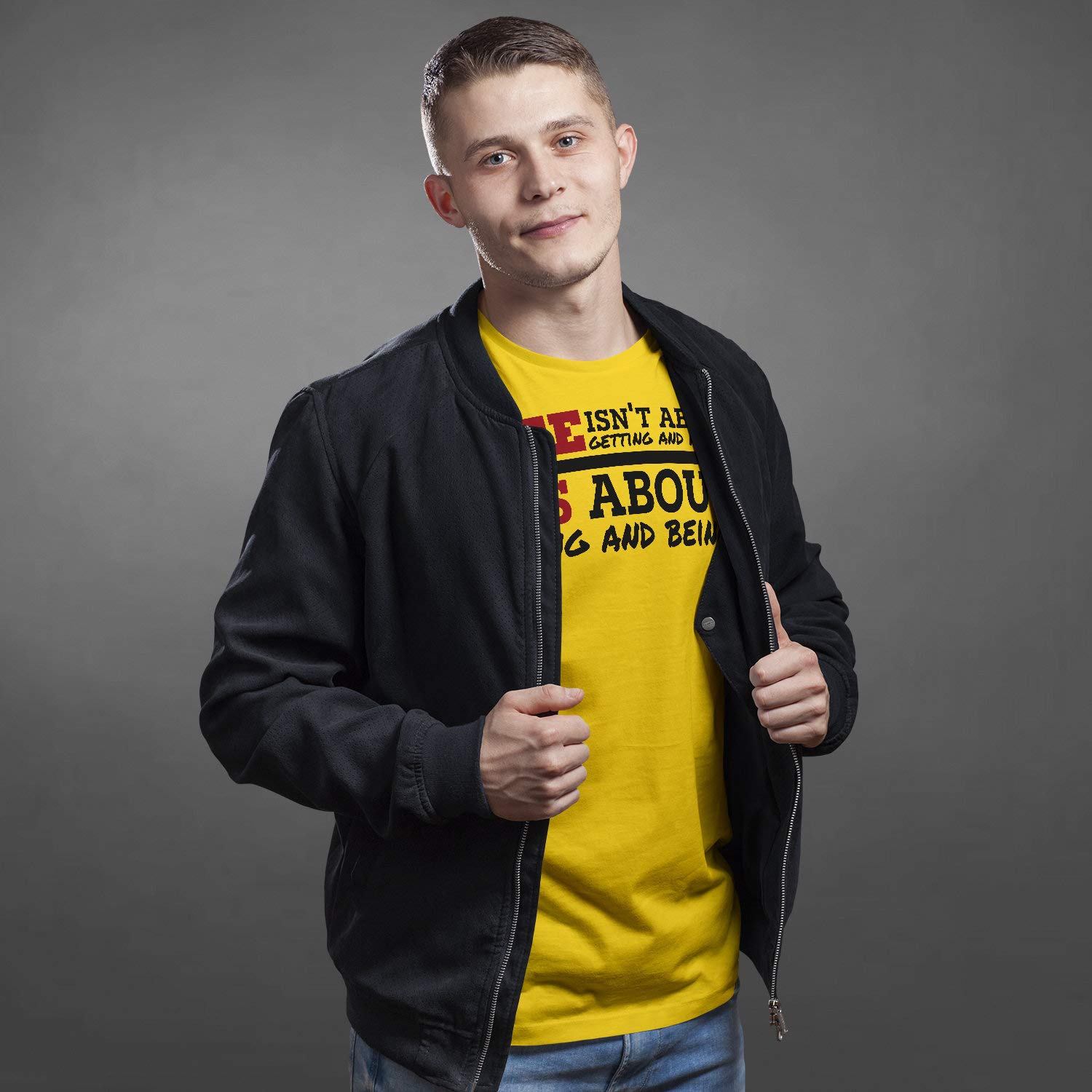 Life Its Shirt - Camiseta Unisex con Frase inspiradora Personalizada para Hombre - Camiseta motivadora Positiva con Lema de motivación en inglés