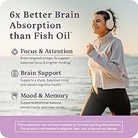 Vista 2 de Omega 110 w/LYSOVETA LPC EPA & DHA Supplements for Brain & Retina Health Focus, Attention, Memory, Mood & Vision 6X Higher Absorption Than