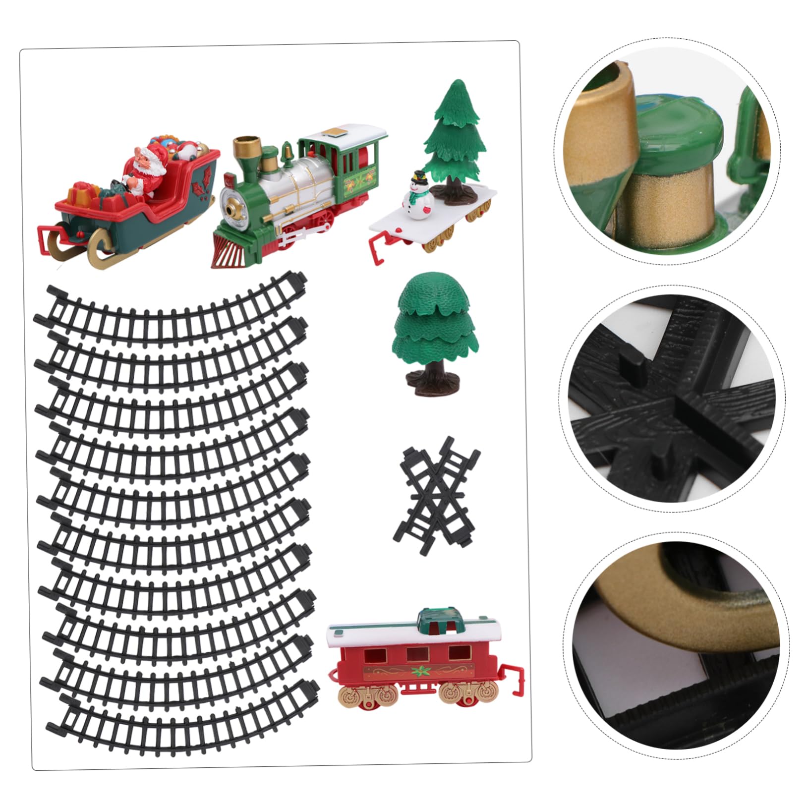 HEMOTON 2 Set Trenino Natalizio Elettrico Design Cartoon Divertente Sviluppo Manuale e Immaginativo Xmas Colori Casuali Colore Casuale