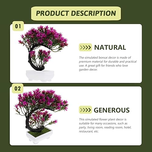 Miniatura 6 de Healvian Árbol bonsái artificial, color del loto, material plástico, peso del artículo 0.01 oz