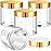 Patelai 4 Pieces Round Wide-mouth Leak Proof Plastic Container Jars with Lids for Travel Storage Makeup Beauty Products Face Creams Oils Salves Ointments DIY Making(8 Ounce,Gold)