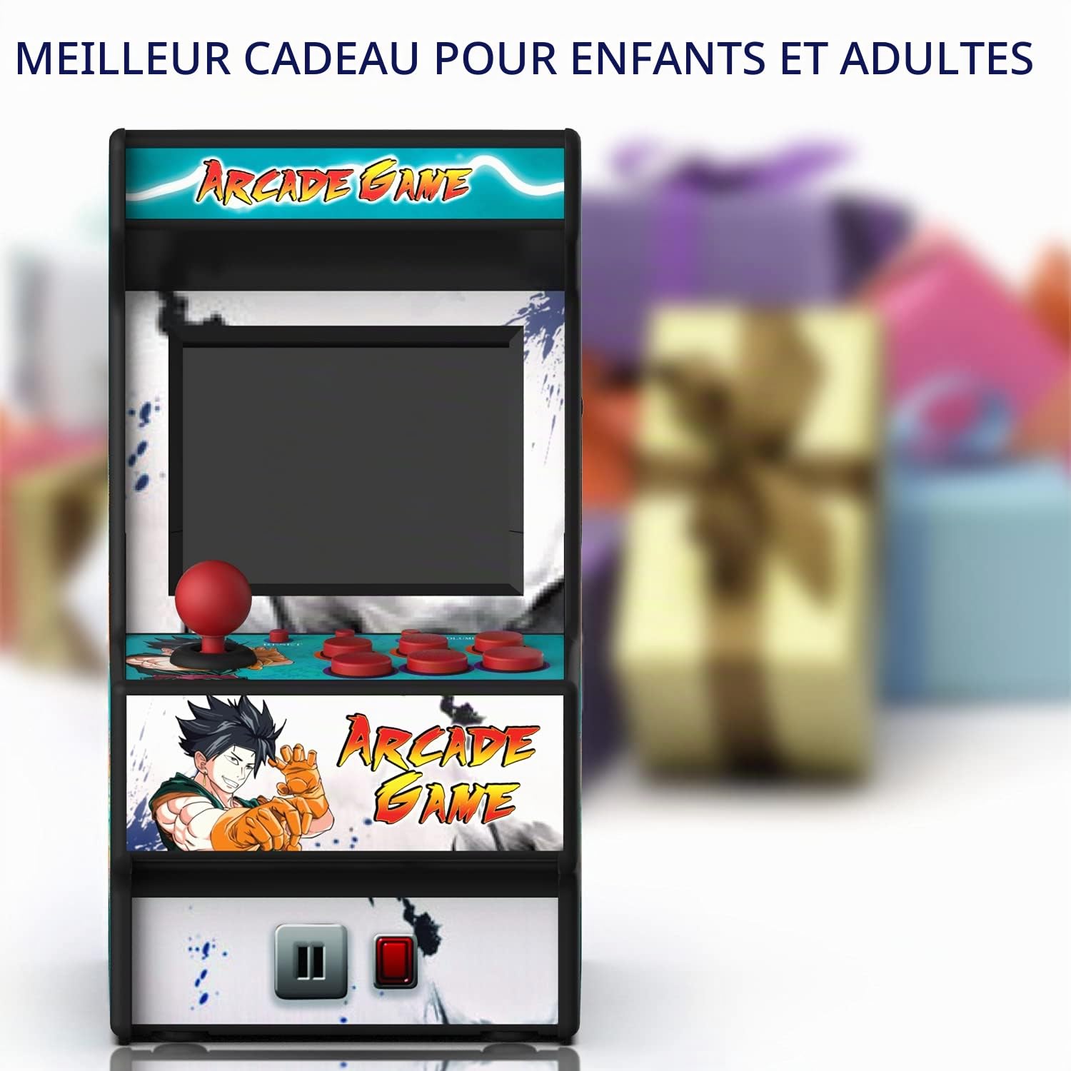 Mini Arcade Retro, Consoles de jeux portables 156 Jeux intégrés, Jeux d'arcade rétro 16 Bits, écran Couleur 2,8", Batterie Rechargeable, Console de Jeux Retro, Mini Jeux Arcade pour Enfants et Adultes