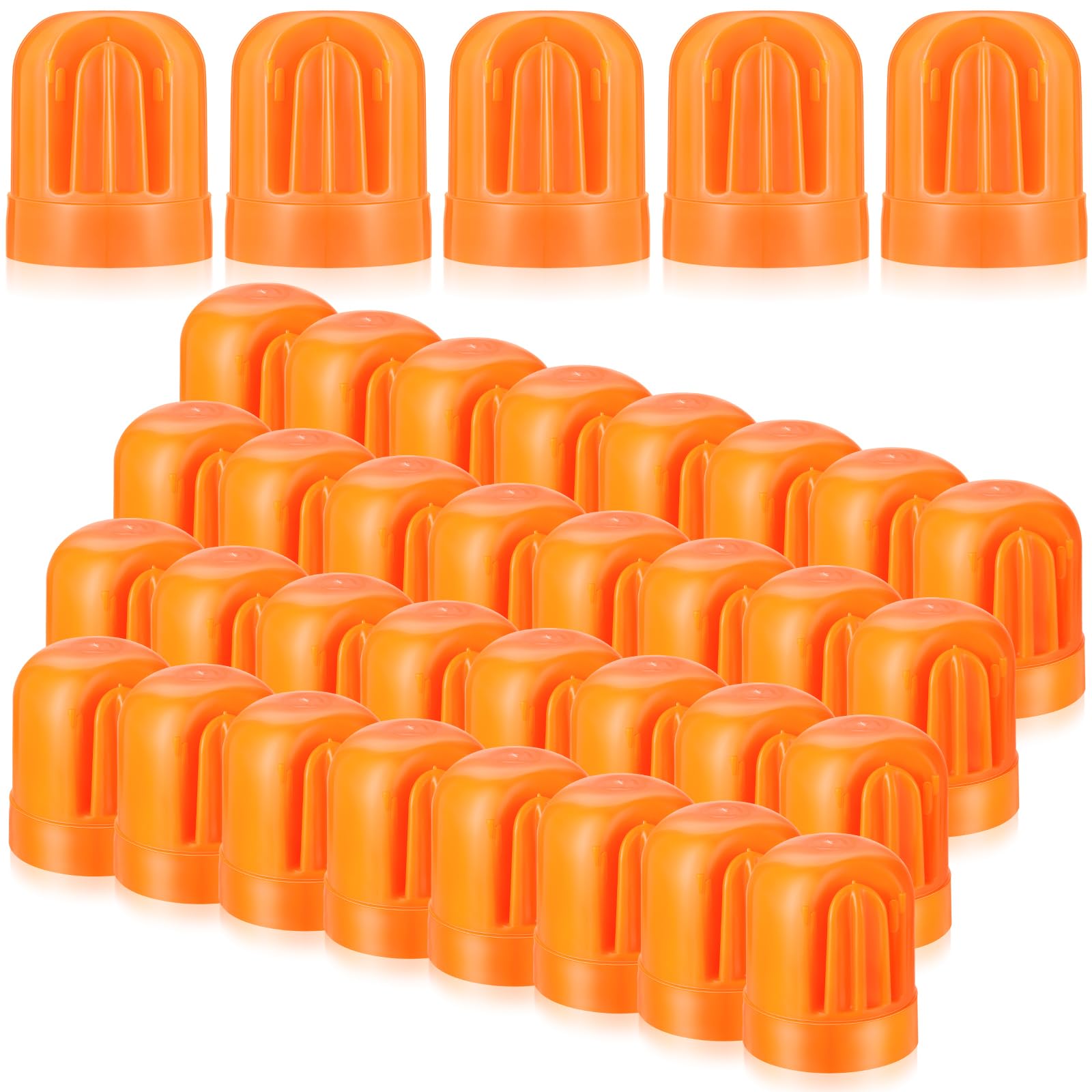 Juexica 40 tapas de barra de refuerzo en T seguras tapas de seguridad para barras de refuerzo, color naranja, para postes en T y postes en U para extremos de alambre y cinta de estacas de tienda de