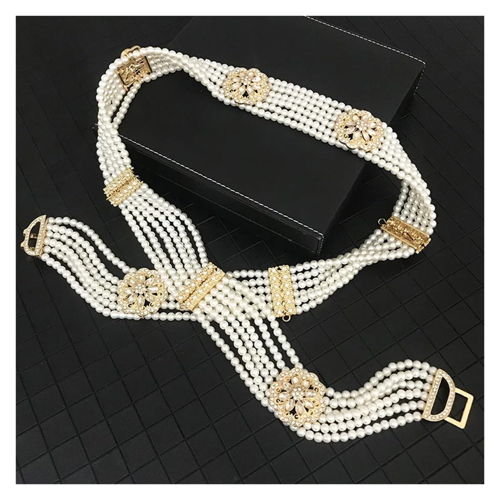 Ceintures de perles pour femmes aristocratiques marocaines rondes perles chaîne de taille fait à la main chaîne de corps perlée décoration élaborée robe de mariée femme ceinture bijou