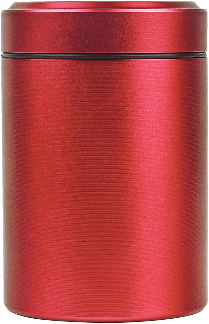 Airtight Stash Jar Smell Proof Durable Multi-Use Portable Metal Herb Jar Container. Waterproof Aluminum Screw-top Lid Lock Odor (red)