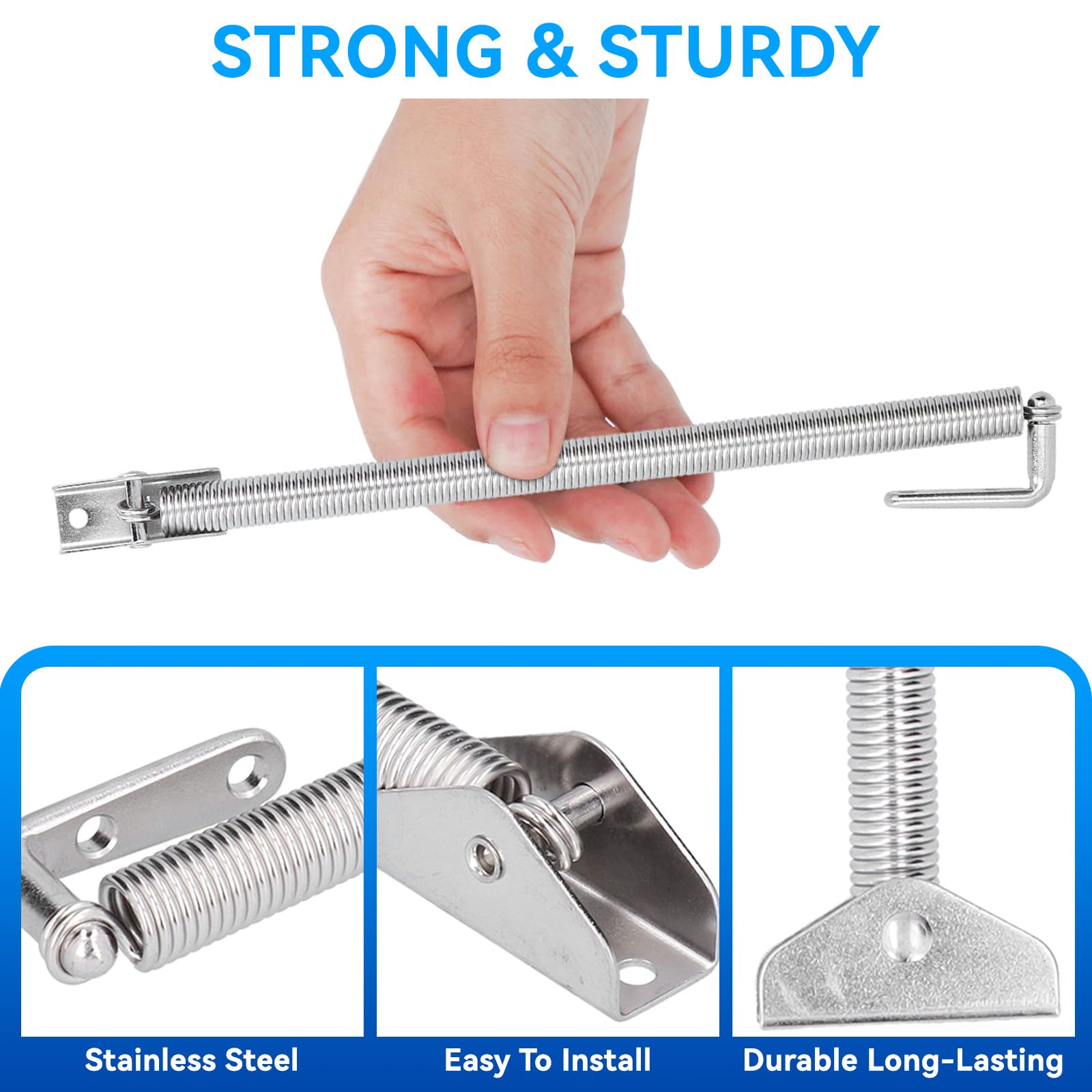 Molla per Portello della Barca 10-1/4in Hardware di Supporto per Porta di Cabina in Acciaio Inossidabile 240mm per Barra di Yacht per Barche Marine