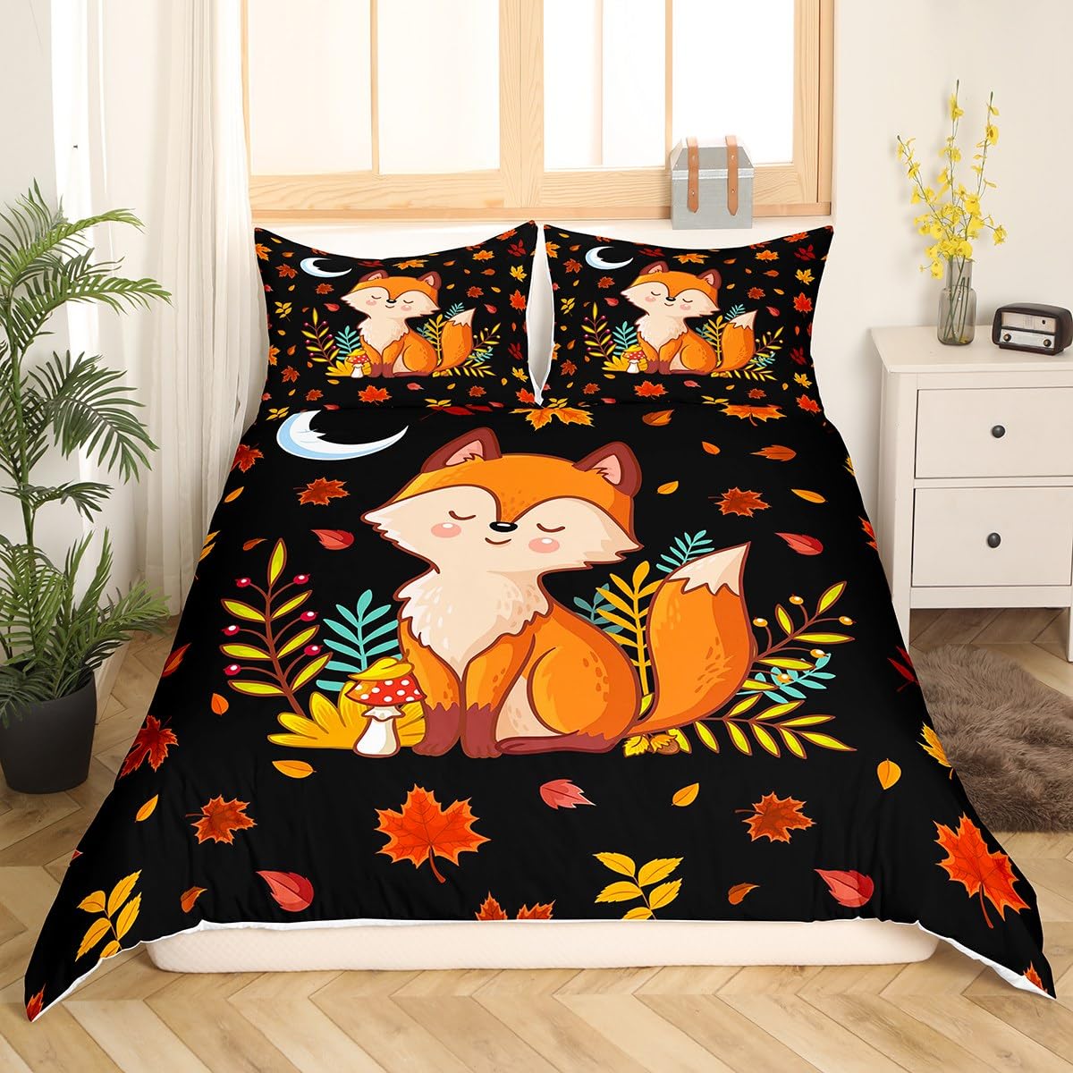 Funda de edredón de zorro 135x200 ropa de cama infantil de microfibra 1