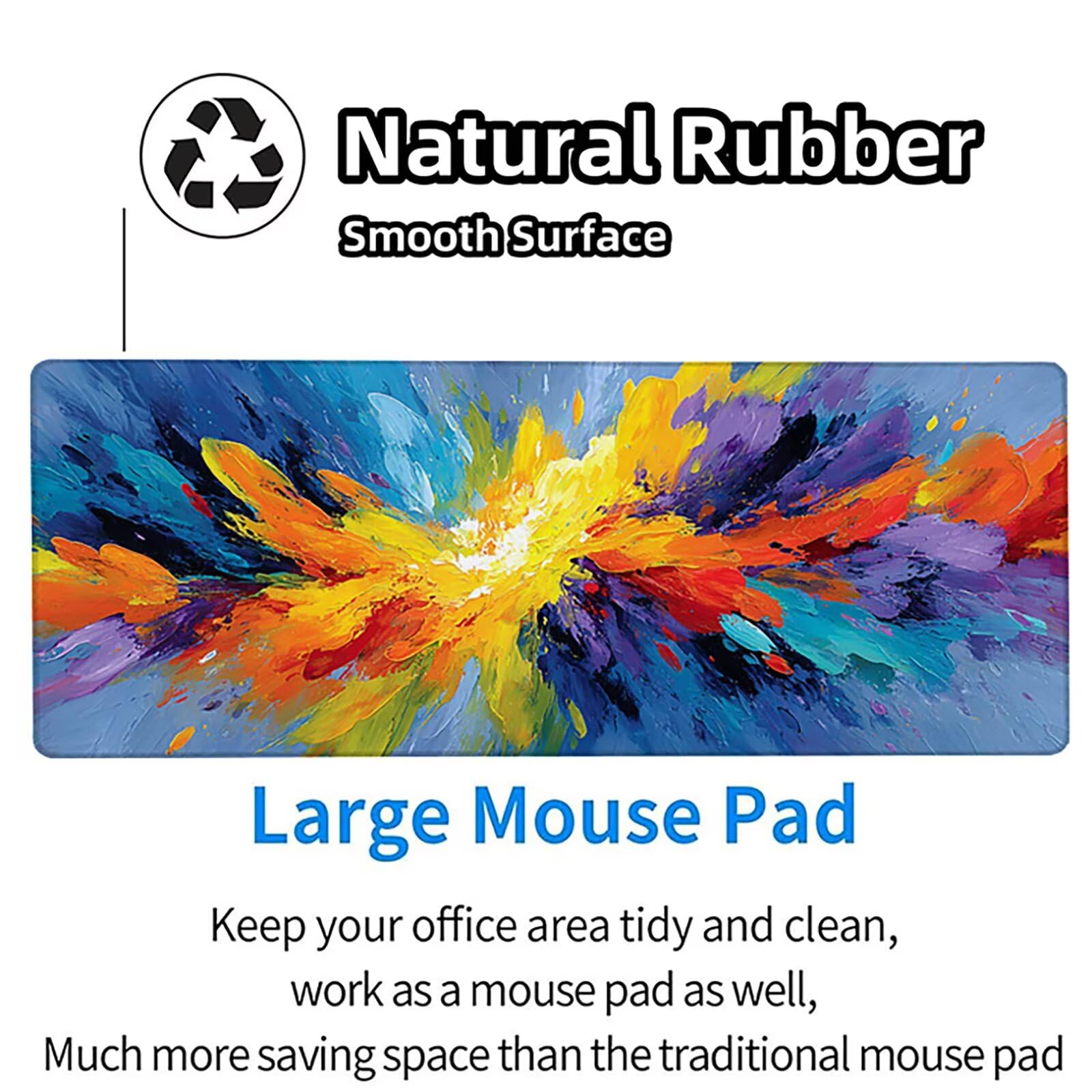Tappetino Mouse XXL Graffiti, Arte Gaming Tappetino Scrivania 1200x600x3mm, Mousepad Grande con Base in Gomma Antiscivolo, Sottomano Scrivania con Bordi Cuciti, Ufficio Accessori Gaming, per PC G-2576