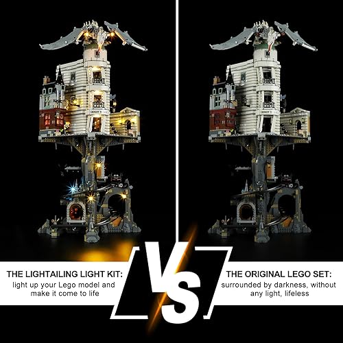 Miniatura 7 de LIGHTAILING Luz para Lego- 76417 Gringotts Wizarding Bank  Edición Coleccionista  Kit de iluminación LED compatible con el modelo de bloques de