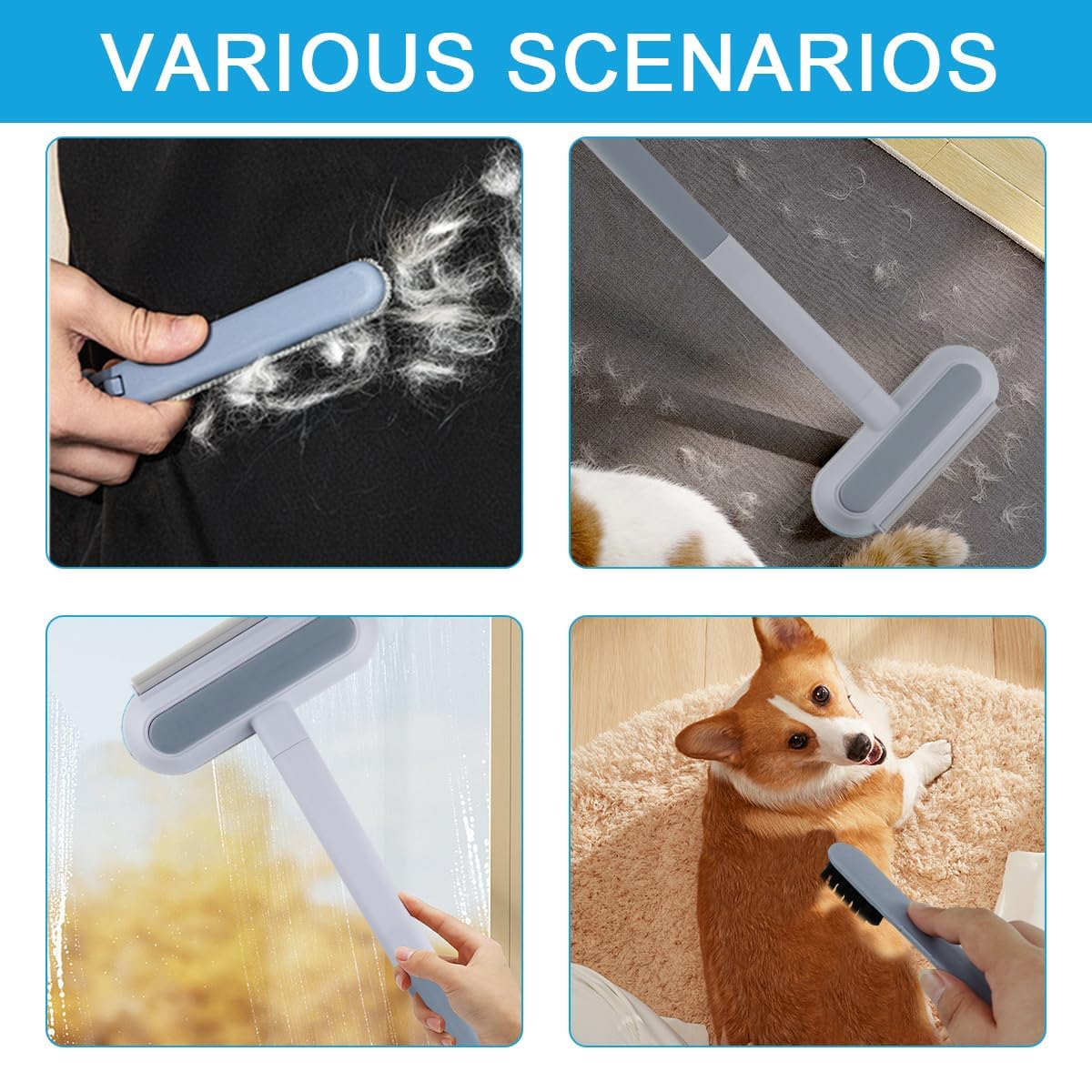 2 PCS Multifunctional Hair Removal Brush,Reusable Pets Hair Remover - Image 4