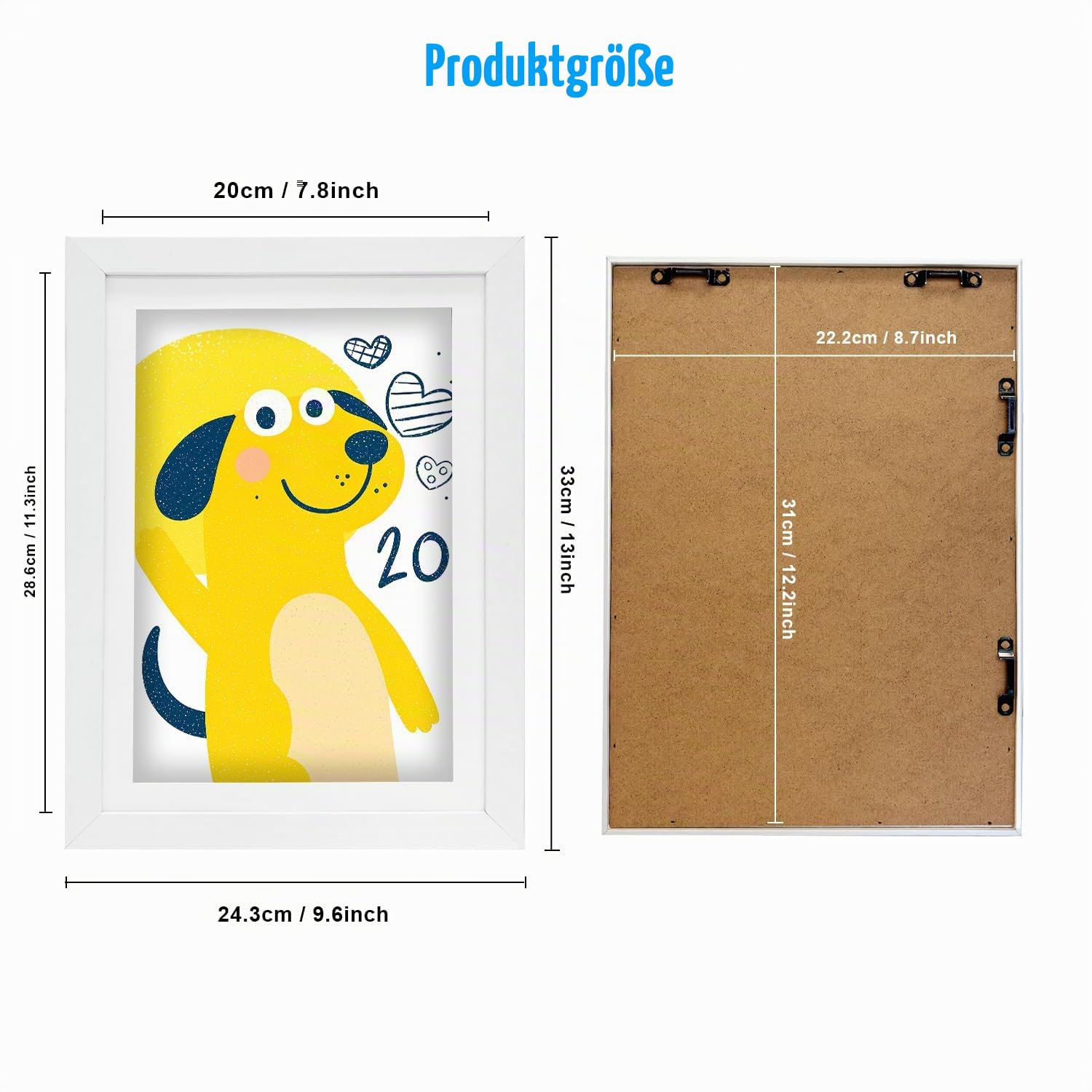 Kinder Kunstwerk Bilderrahmen, Holz Fotorahmen, für die Lagerung von Zeichnungen, Handwerk, Kinderzeichnung und Kunstprojekte