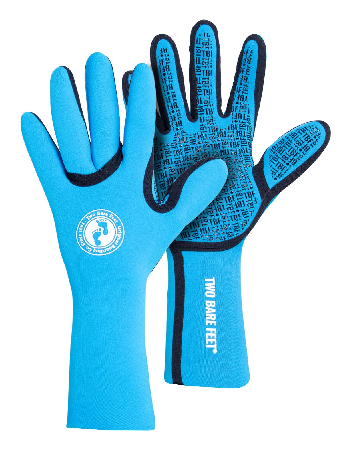Two Bare Feet Adults 2.5mm Neoprene Wetsuit Gloves – Cold Water Swimming, Surf & Open Water Gloves – Thermal Insulated Winter Sea Swim, Triathlon & Watersports Gloves (Blue, M)
