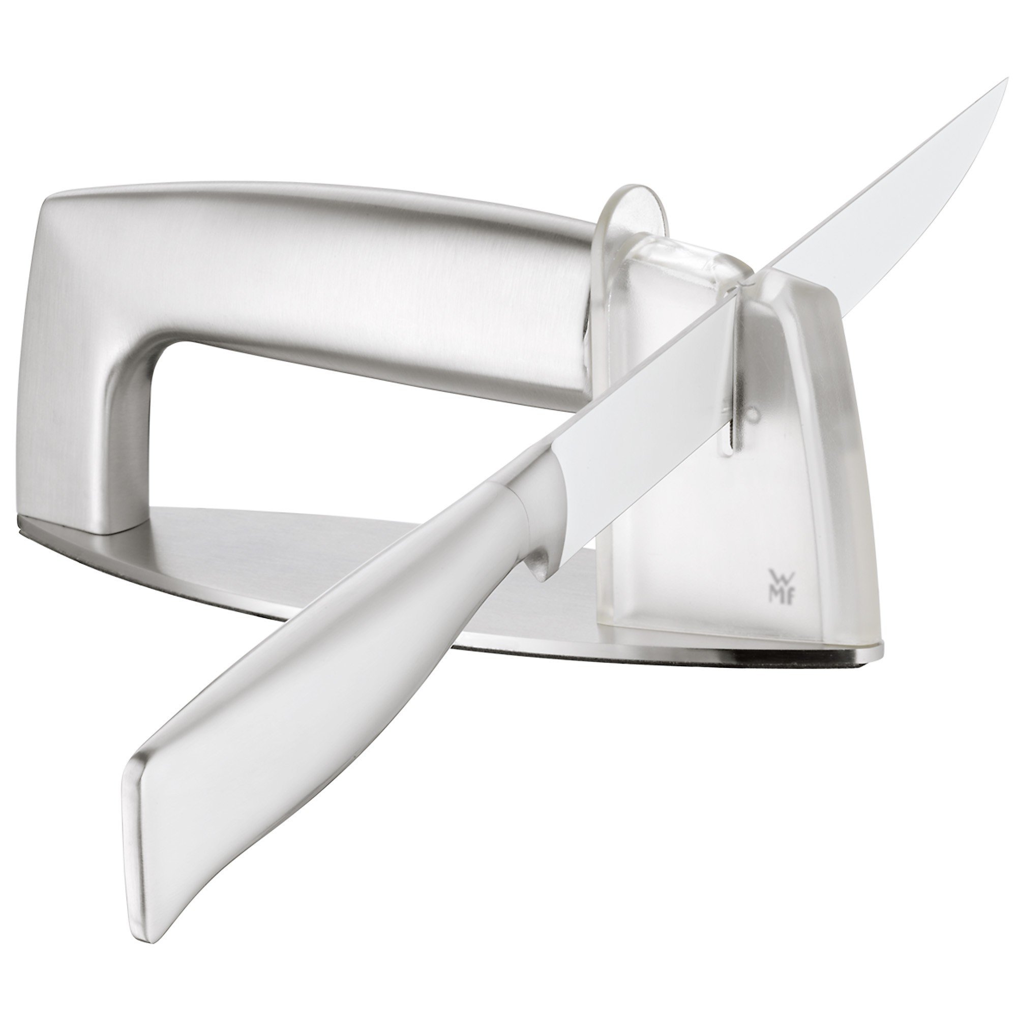 WMF Gourmet Messerschärfer, Schleifscheiben Hartmetall, Messerschleifer, Cromargan Edelstahl, Kunststoff, sichere Handhabung