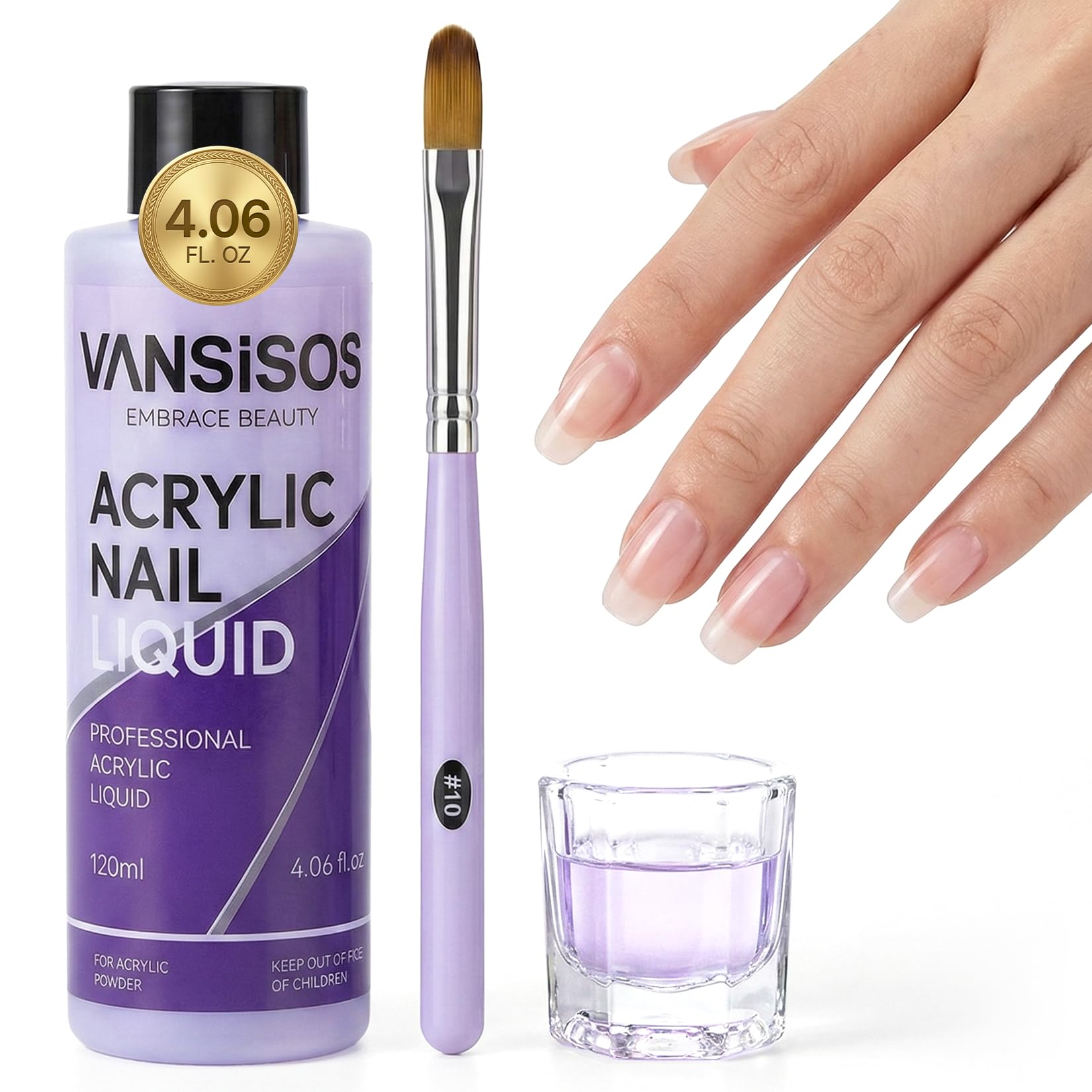 Monomer Acrylic Nail Liquid: 120ml EMA Low Odor Monomer Acrylic Liquid for Nails with Brush Ideal for Beginners Perfect for Salon and Home Use