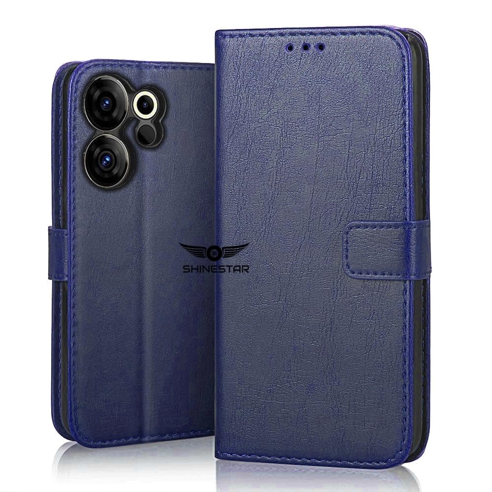 SHINESTAR Tecno Camon 20 Pro 5G Flip Back Cover | PU Leather Flip Cover Wallet Case with TPU Silicone Case Back Cover for Tecno Camon 20 Pro 5G - Ultimate Blue (B0CGPC5847) Amazon Price History, Amazon Price Tracker