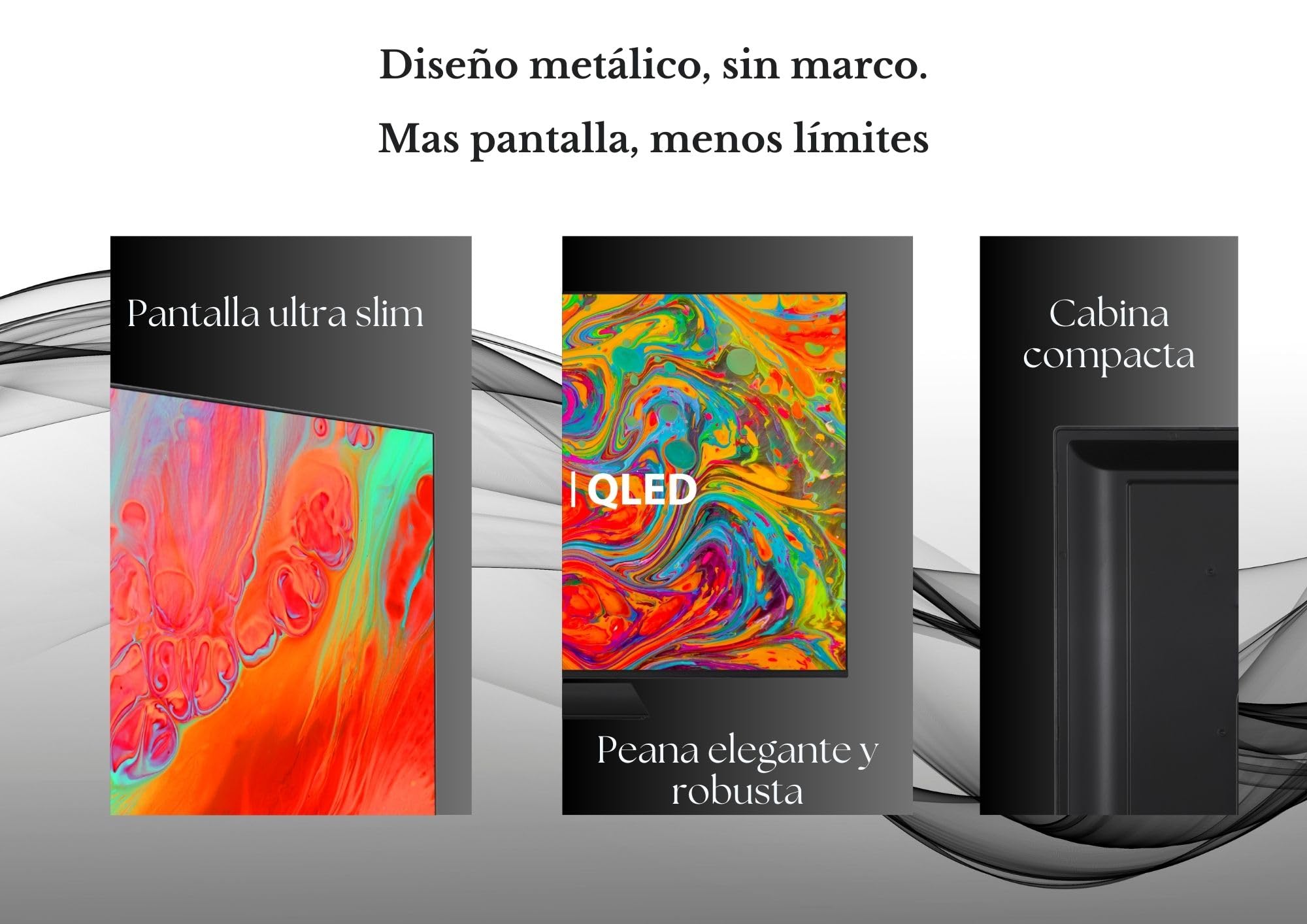 Daewoo 50DM65QV 2025 50" - QLED Smart TV 4K HDR 3840 x 2160, Dolby Vision, Dolby Audio, Peana Central, Diseño sin Marcos