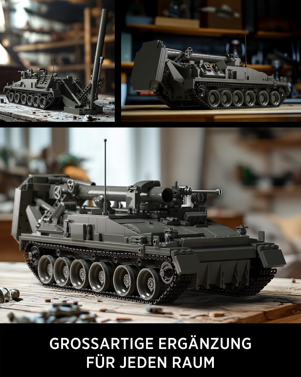 Nifeliz 2S4 Mörser Bauspielzeugset, Militär Selbstfahrlafette Klemmbausteine für Erwachsene, Armee Modellbausatz Sammlerstück, Geschenk für Militärfans (1438 Teile, NF10291)