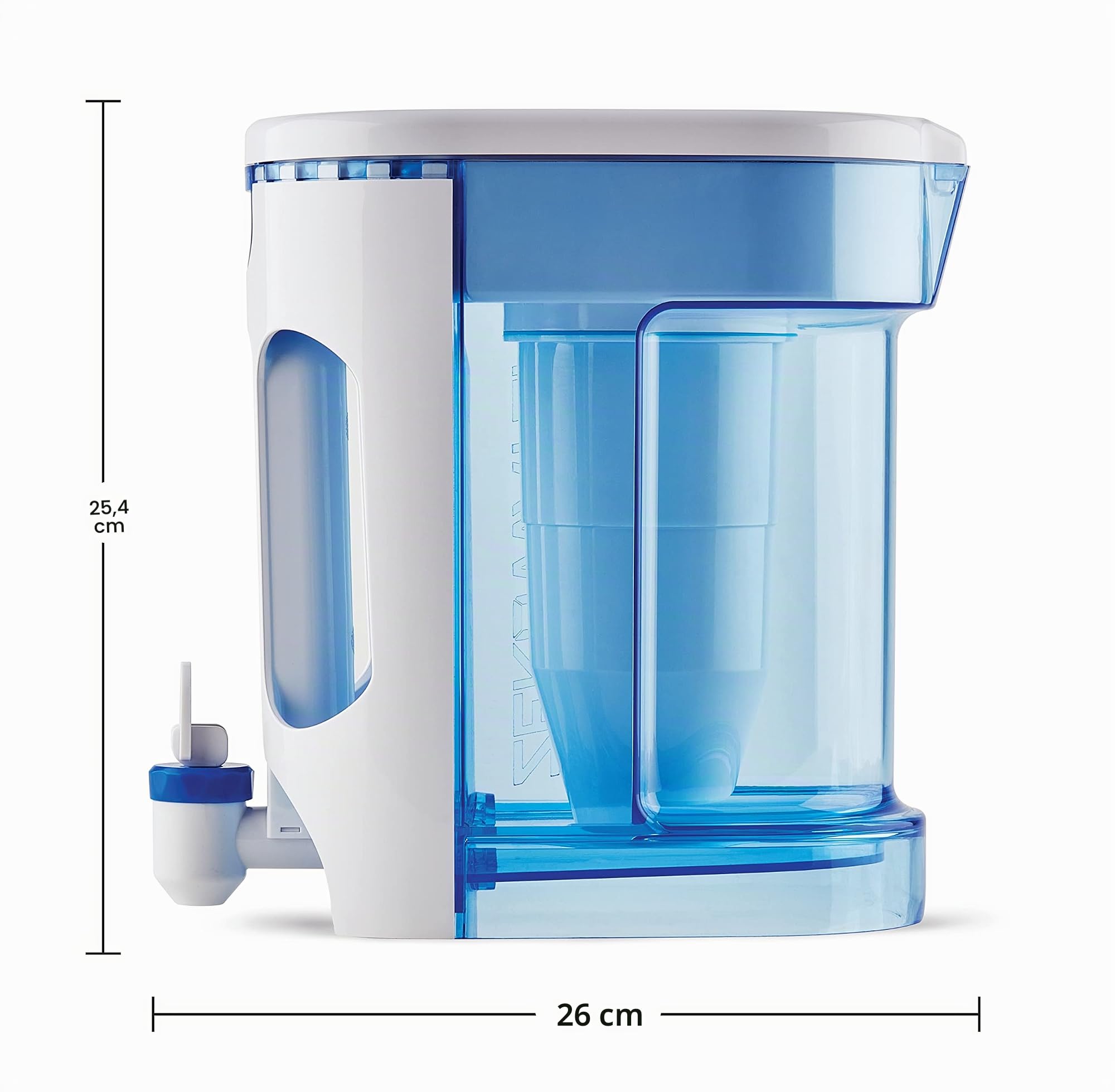 Culligan ZeroWater Jarra filtradora de agua de 2,8 L, Libre de BPA Certificada IAPMO para Reducir la Cal el Plomo y Otros Metales Pesados, Medidor TDS y Cartucho Incluido