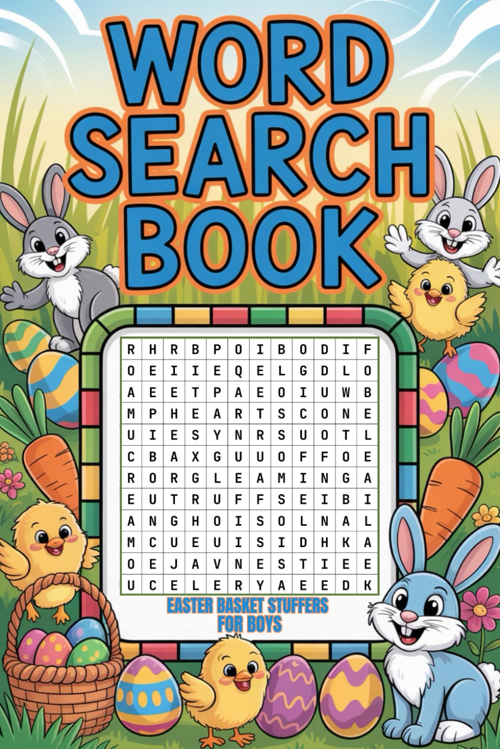 Easter Basket Stuffers for Boys: Word Search Book: 100 Fun & Easy Puzzles with Solutions for Kids