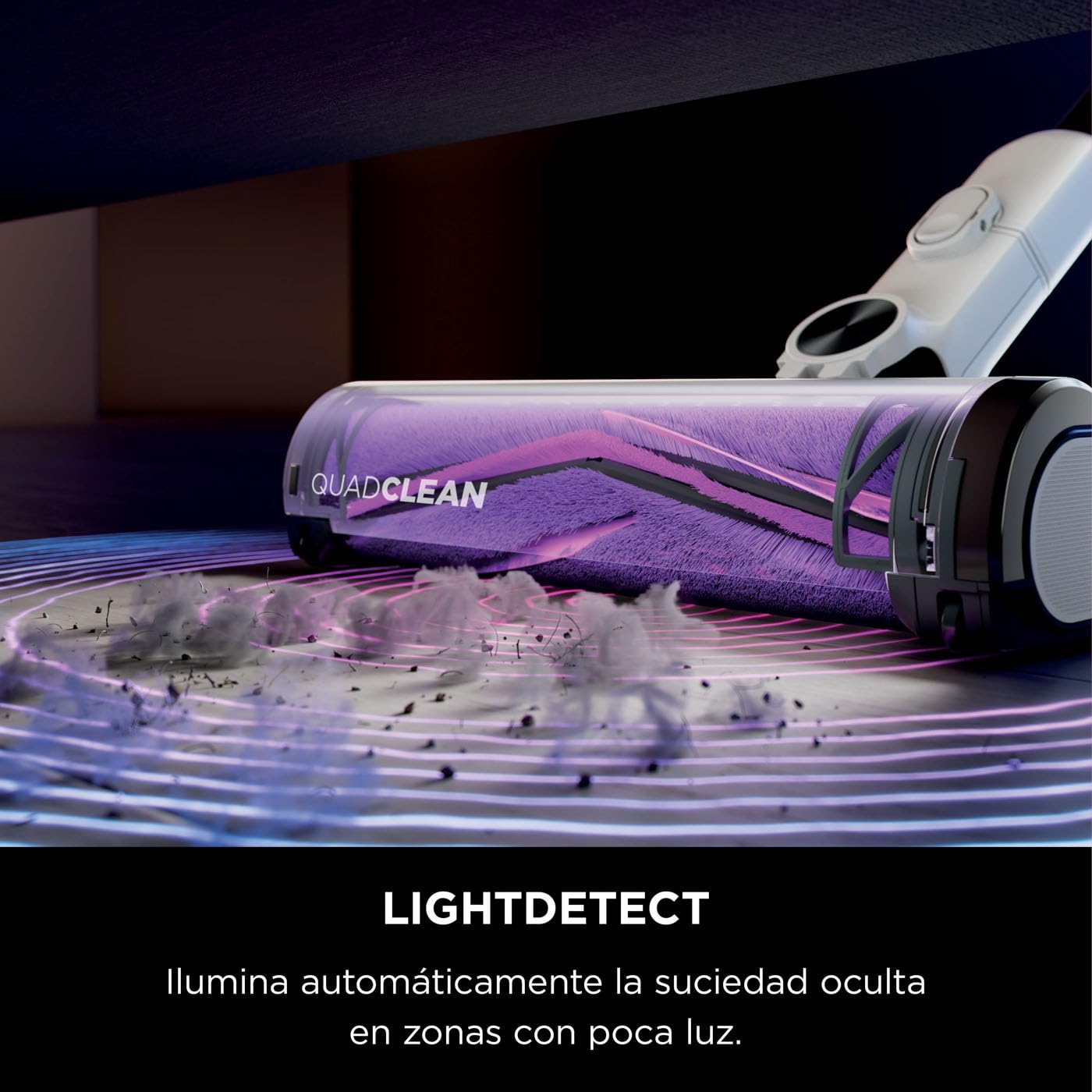 Shark Detect Pro Aspiradora sin cable, hasta 60 min de autonomía, tecnología Anti Hair Wrap, con boquilla estrecha y gran capacidad de succión, ligera, en blanco y gris, IW1611EU
