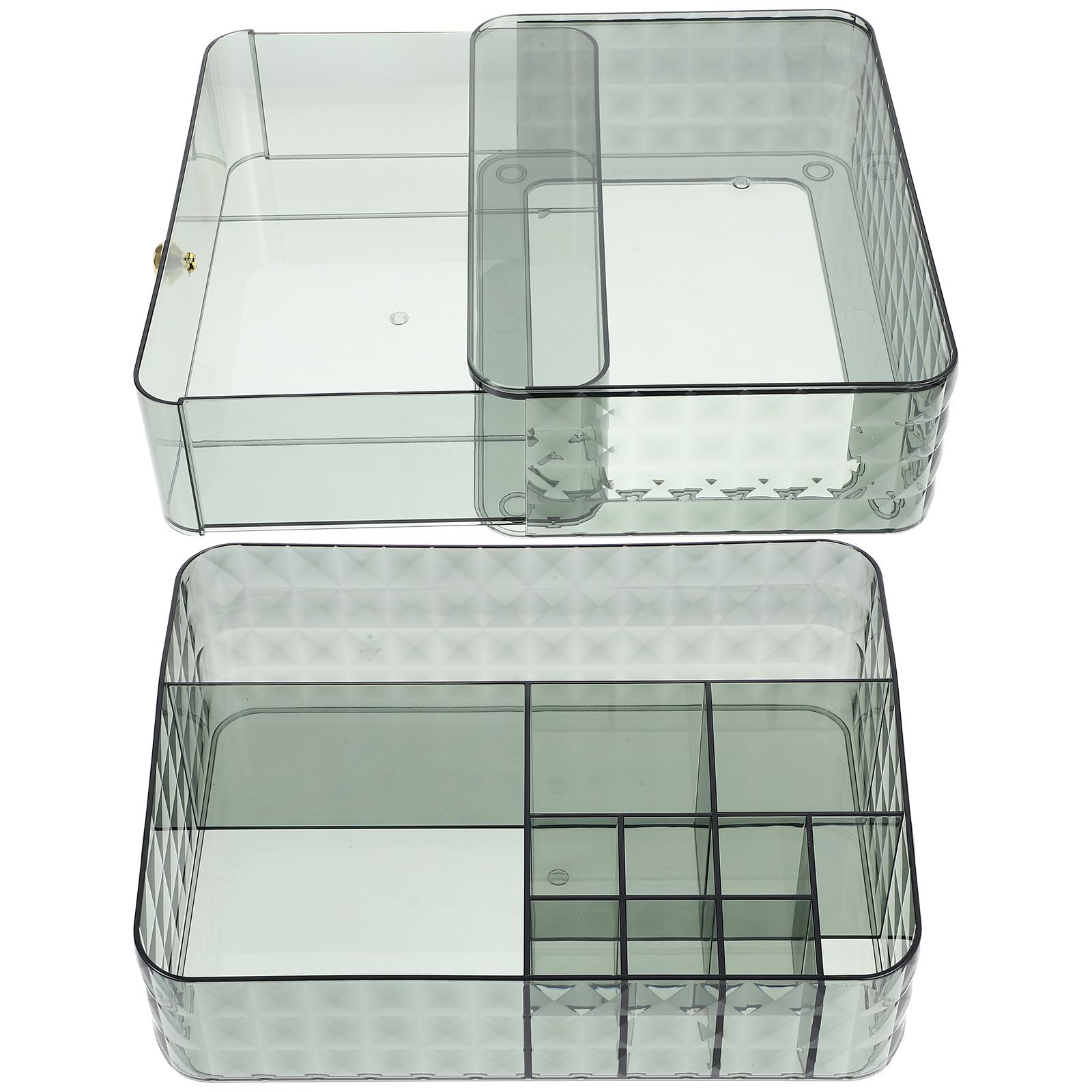 Organizer Trucchi da Cassetto, Box Verde in PET e ABS per Toletta