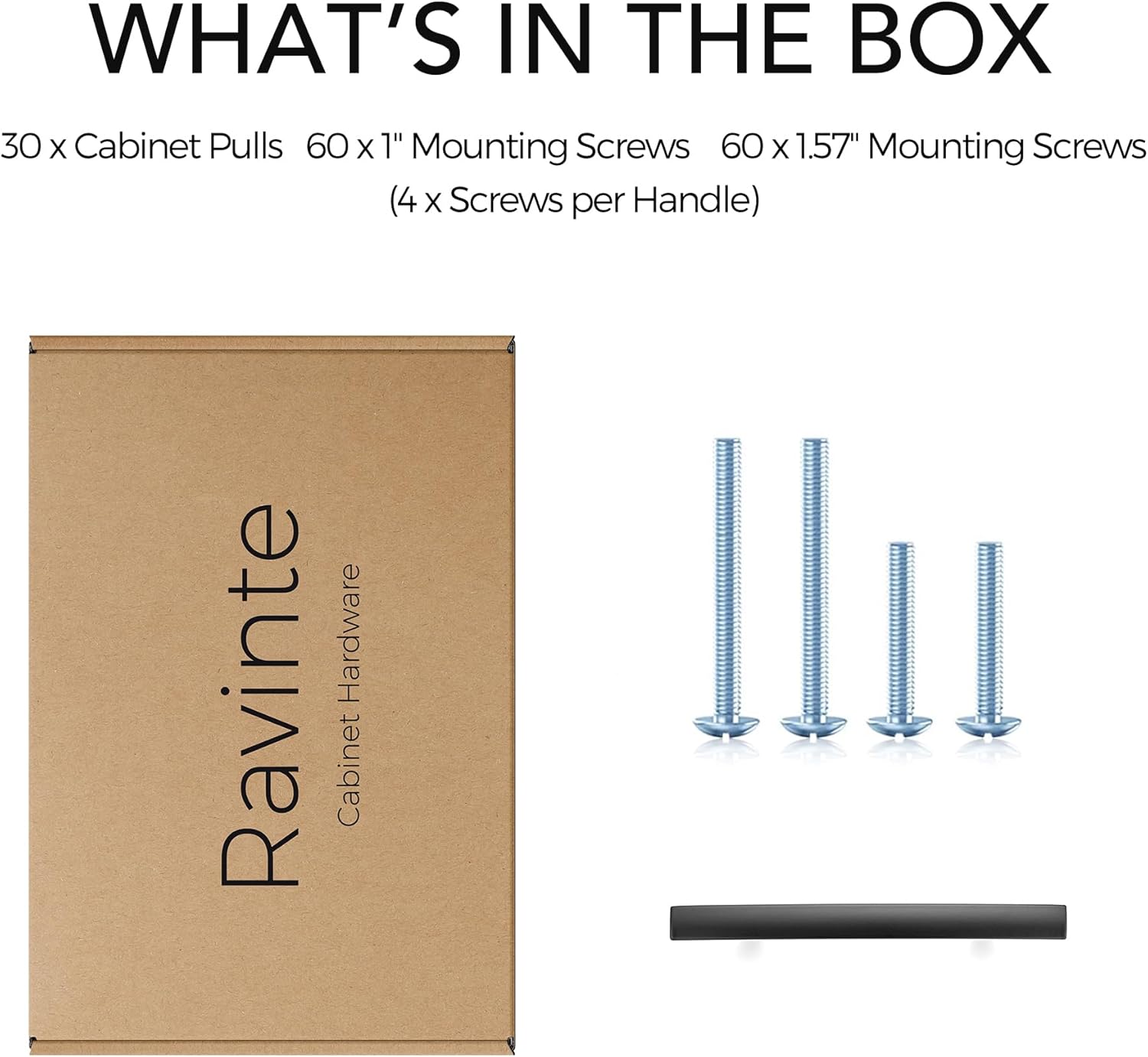 Ravinte 30 Pack Cabinet Handles Matte Black Cabinet Pulls Kitchen Cabinet Handles,Curved Drawer Pulls in 5-3/16 Inch Length with 3 Inch Hole Center Arch Kitchen Cabinet Hardware