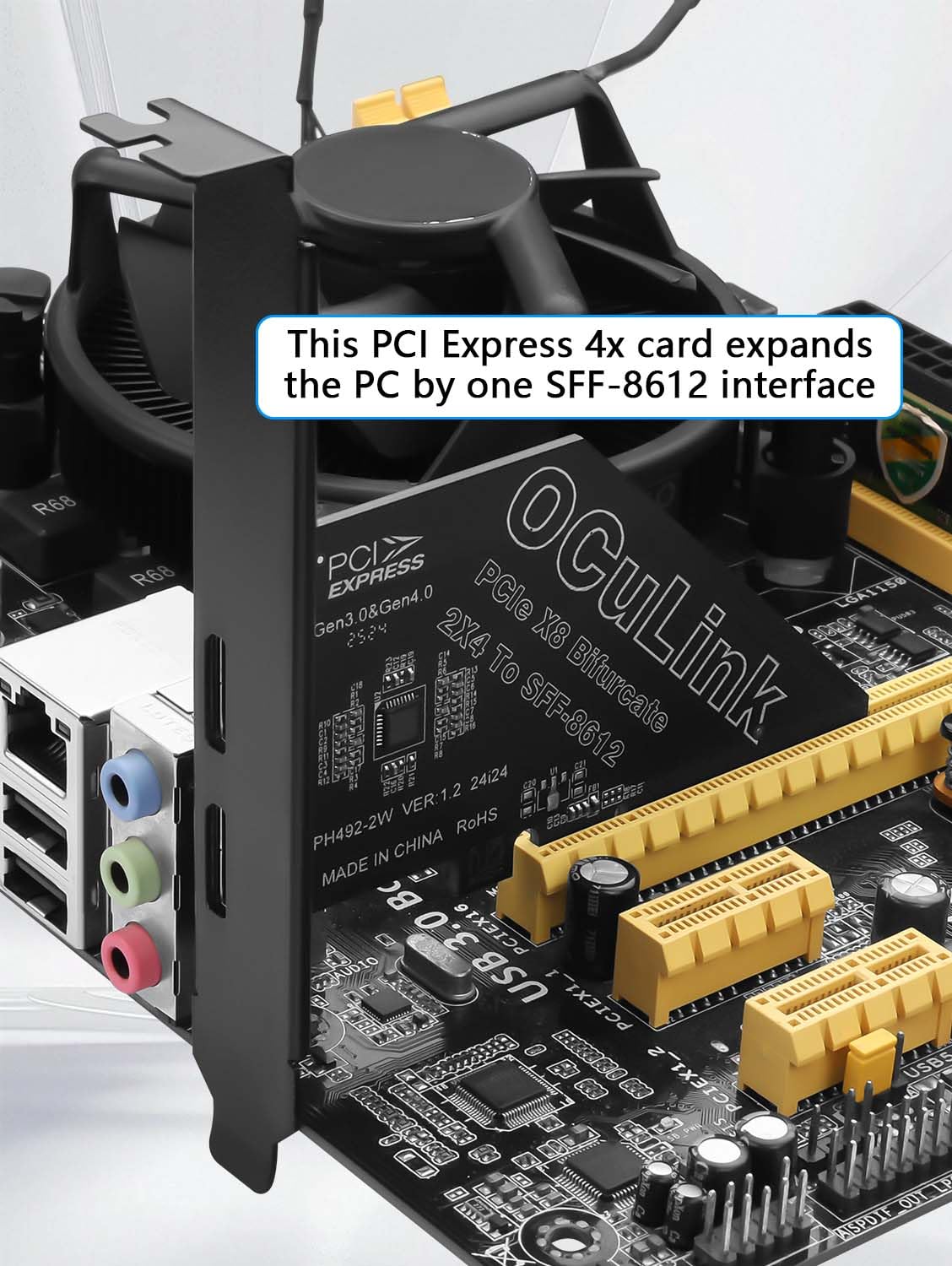 PCIe X4 4.0 Oculink SFF8611 i 8612 karta rozszerzeń zewnętrzna USB SSD zewnętrzna karta graficzna