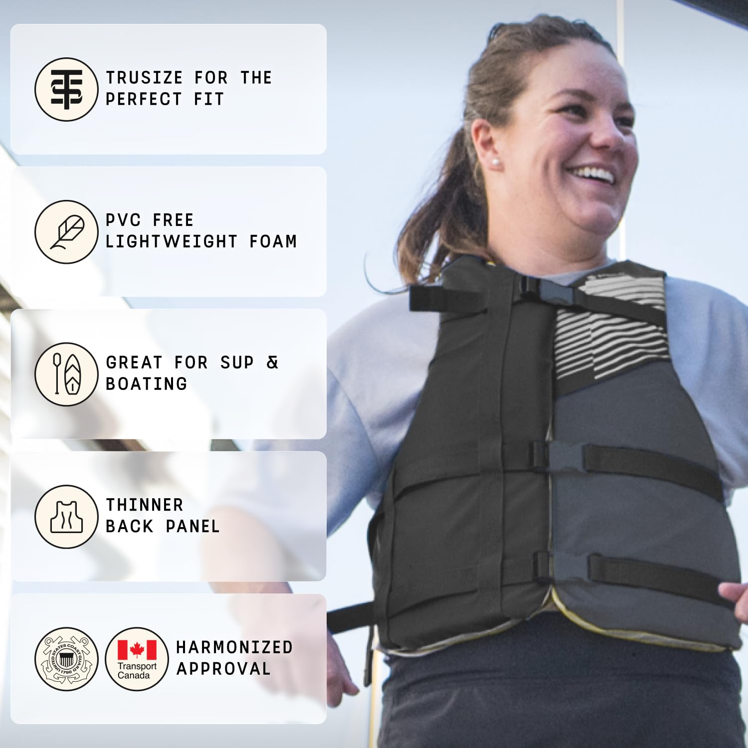 Stohlquist Fit Unisex Erwachsene Schwimmweste PFD - Coast Guard genehmigt, leicht verstellbar für volle Mobilität, leicht, PVC-frei | Universal und Übergröße