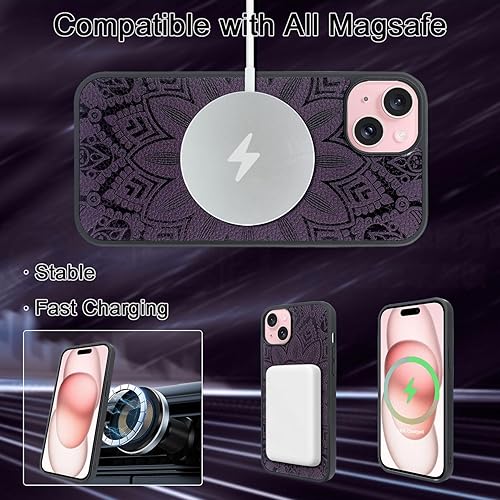 Miniatura 4 de Harryshell Funda magnética para iPhone 12  iPhone 12 Pro compatible con carga inalámbrica MagSafe y bolsillo con cremallera para montaje en
