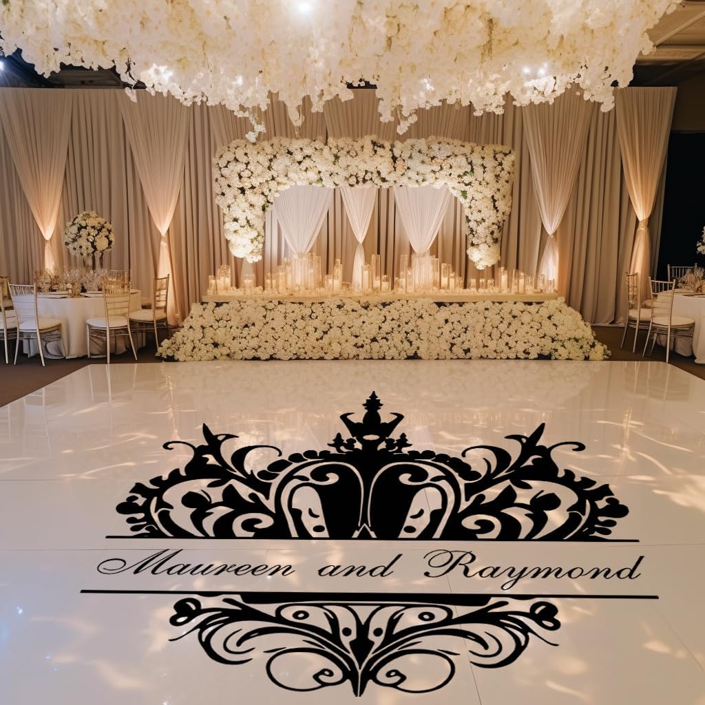 Wedding Dance Floor Decal Personalized Wedding Monogram for