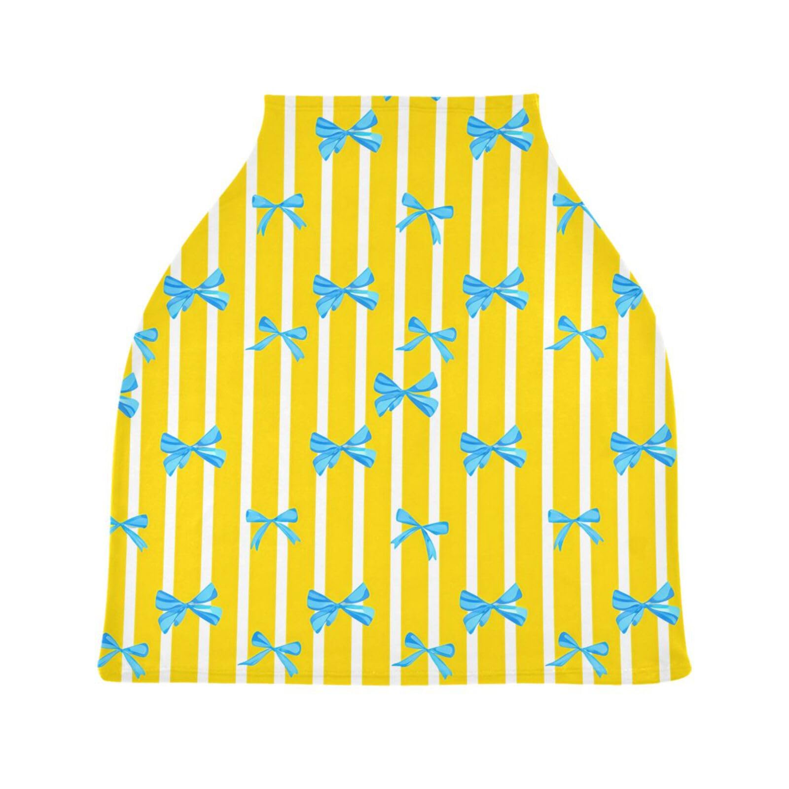 Bulletgxll Blue Bow Striped Car Seat Covers for Babies Breathable Nursing Breastfeeding Cover Multi-Use Infant Carseat Canopy and Stroller Cover for Boys Girls