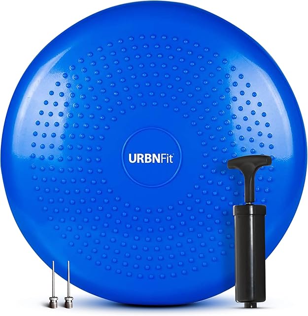 Balance Disc - Stability Wobble Cushion - Lumbar Support For Desk and Office Chair, Lower Back Pain Relief and Support - Kid's Wiggle Seat For Classrooms - Home Gym Workout Equipment - Pump Included