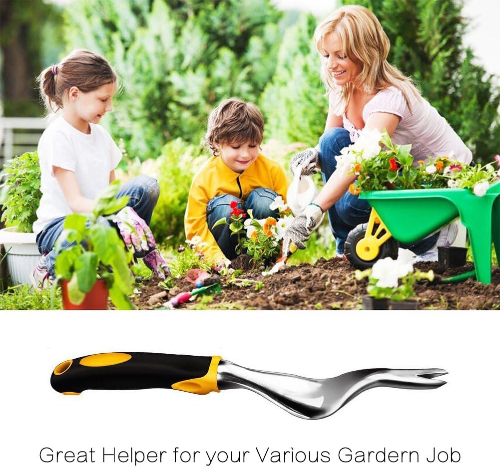 Qi Mei Garden Weeding Removal Cutter Tools Weed Puller Dandelion Digger Puller Weeding Tools Best Tool for Garden Lawn Yard(Yellow)
