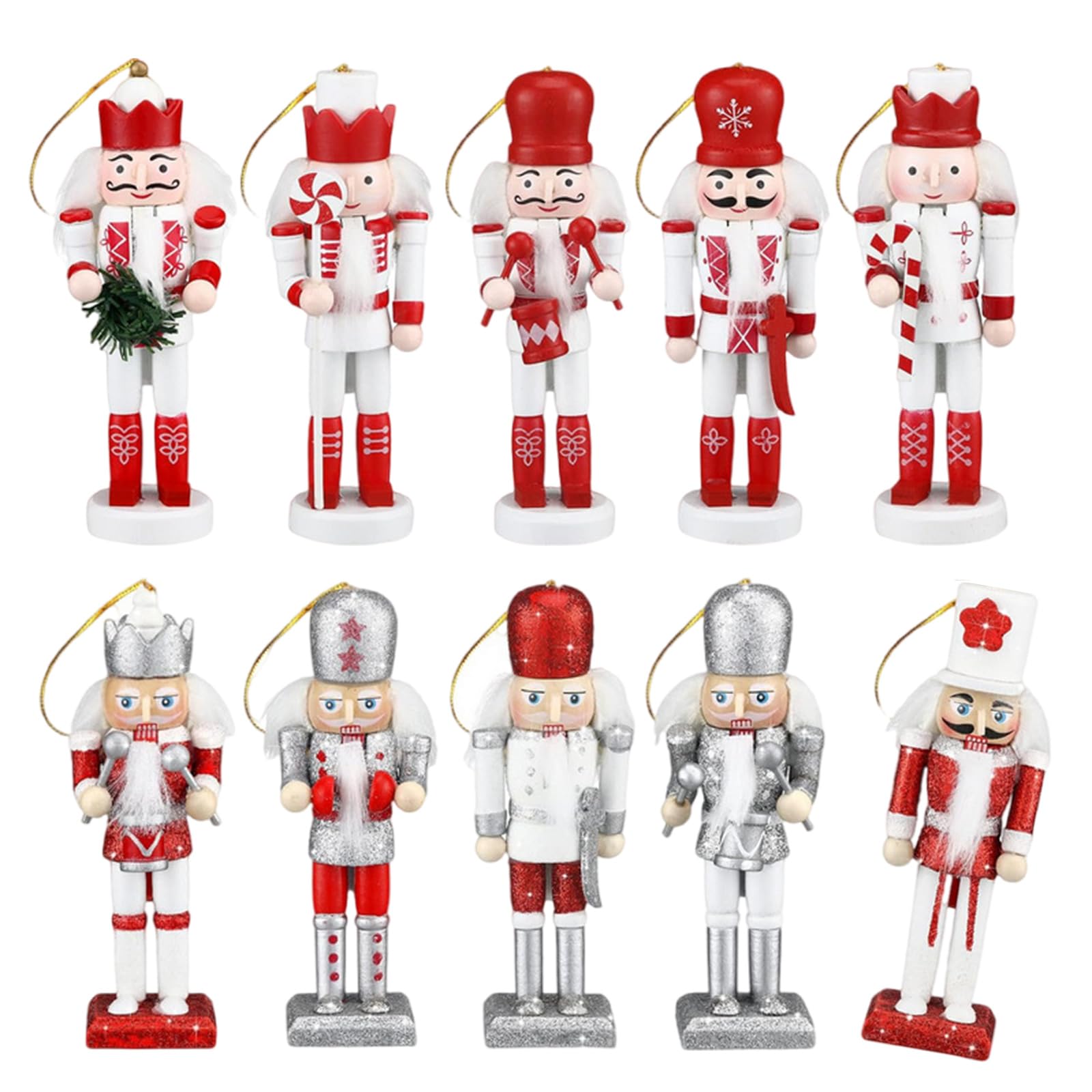 PANGBOER Christmas Nutcrackers Decoration Soldiers Stylish Wood Nutcrackers Figurine Decoration Festival Christmas Ornament 13cm Wood Figurines