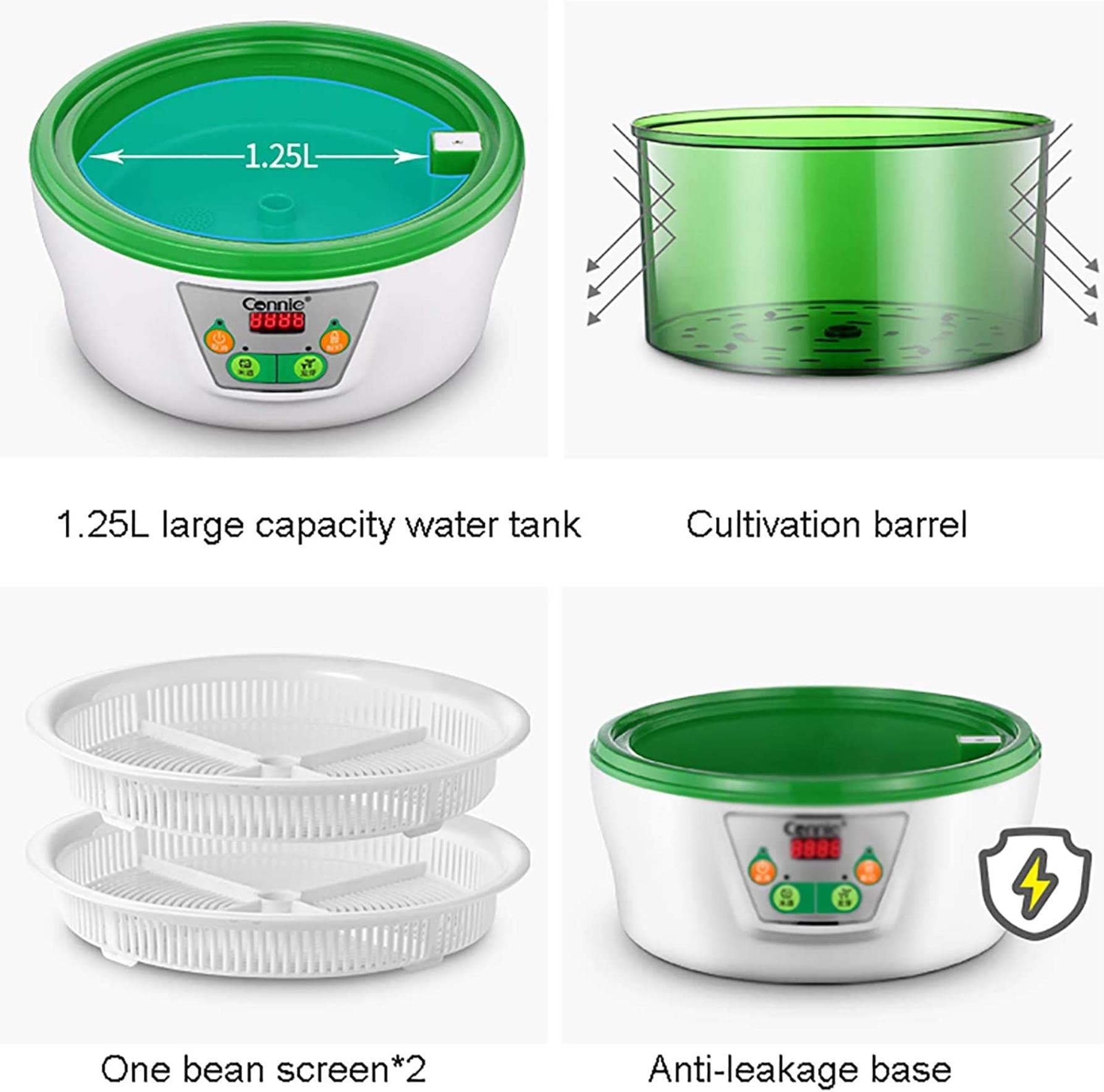 Plateau De Germination Double Couche, Germinateur Automatique De Graines, Germinateur avec Double Plateau De Germination, Contrôle De La Température Et Arrosage Automatique