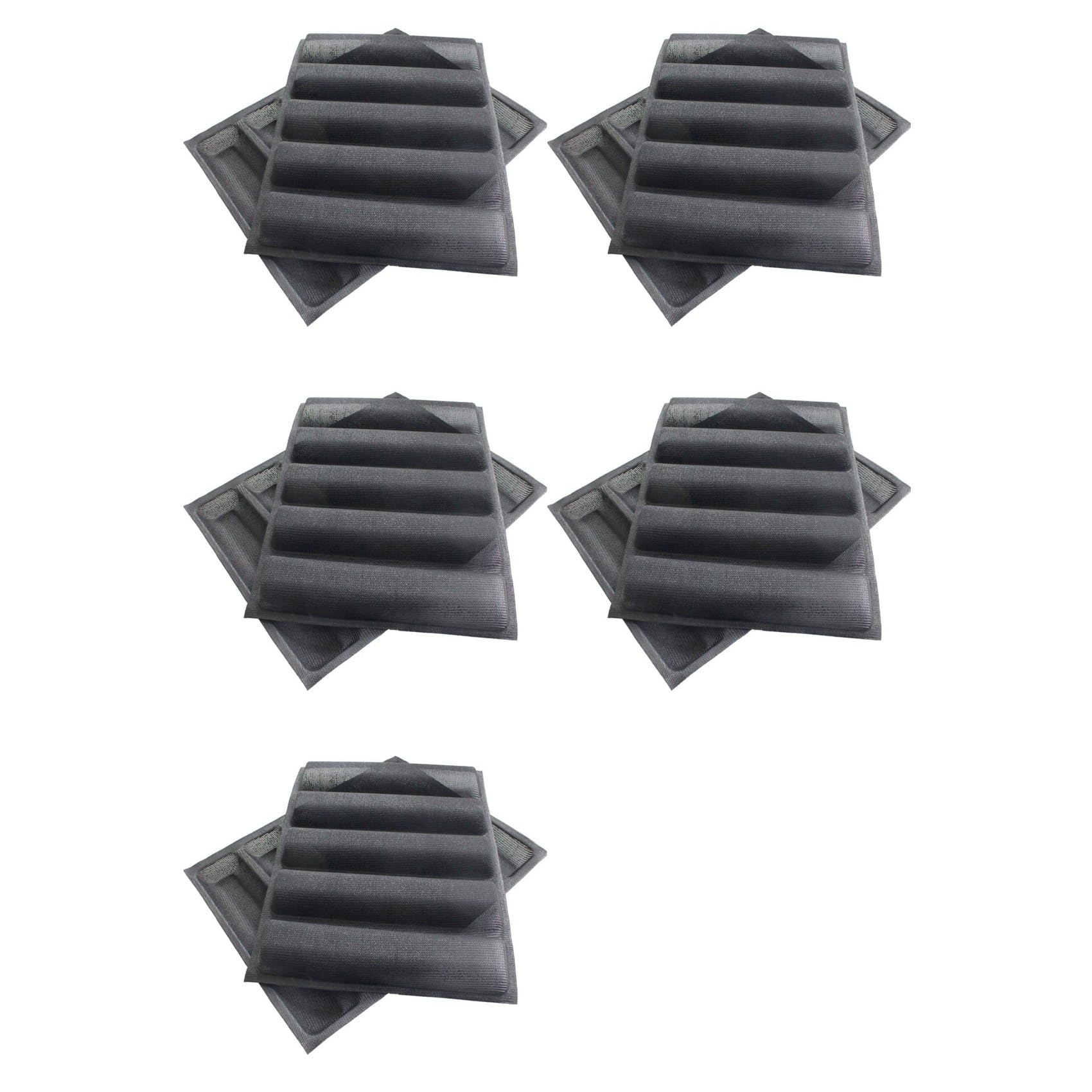 Vjsujehgy 10Pcs Silicone Perforated Baking Forms Sandwich Mold French Bread Pan Food Mat 5 Loaf Non-Stick Baking Liners