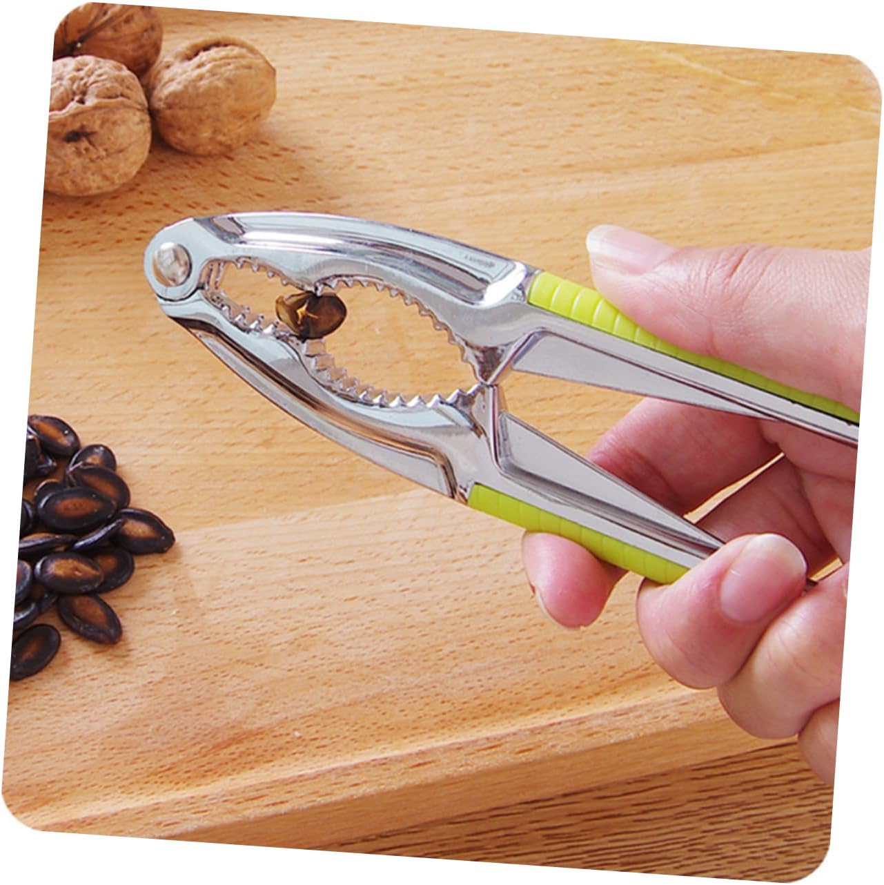 Heavy Duty Nut Crackers Walnut Opener Metal with Green Handle