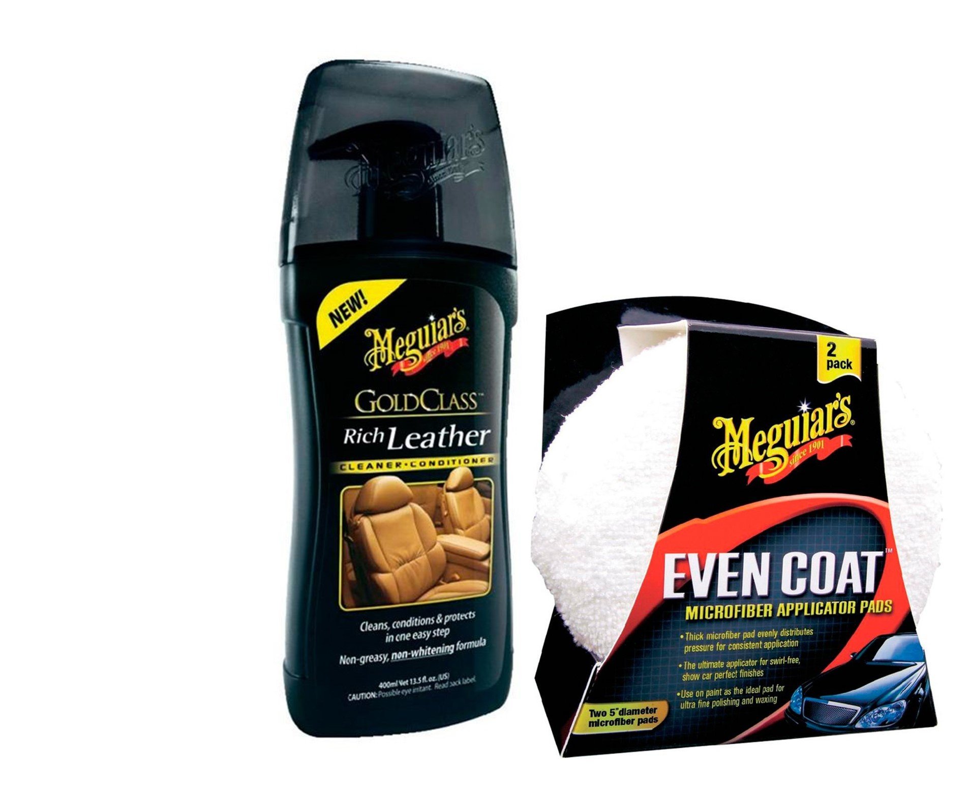 Meguiar'sGold Class Rich Leather Cleaner and Conditioner with Even Coat Applicator Pads