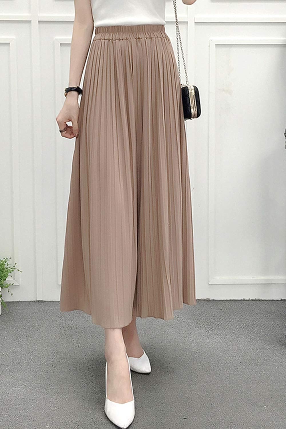 Jumojufol Pantaloni A Gamba Larga da Donna Palazzo Chiffon Plissettato  Casual Sciolto : Amazon.it: Abbigliamento