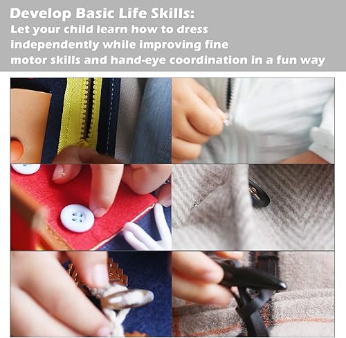 Miniatura 6 de Esjay Tablero ocupado para niños pequeños tablero sensorial para habilidades motoras finas juguetes Montessori para actividades de viaje en