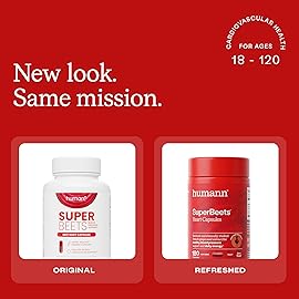 Humann SuperBeets Beet Root Capsules Quick Release 1000mg, Helps Support Nitric Oxide Production, Blood Pressure, Heart Health, Contains Non-GMO Beetroot Powder, Studied Antioxidants 180 Count