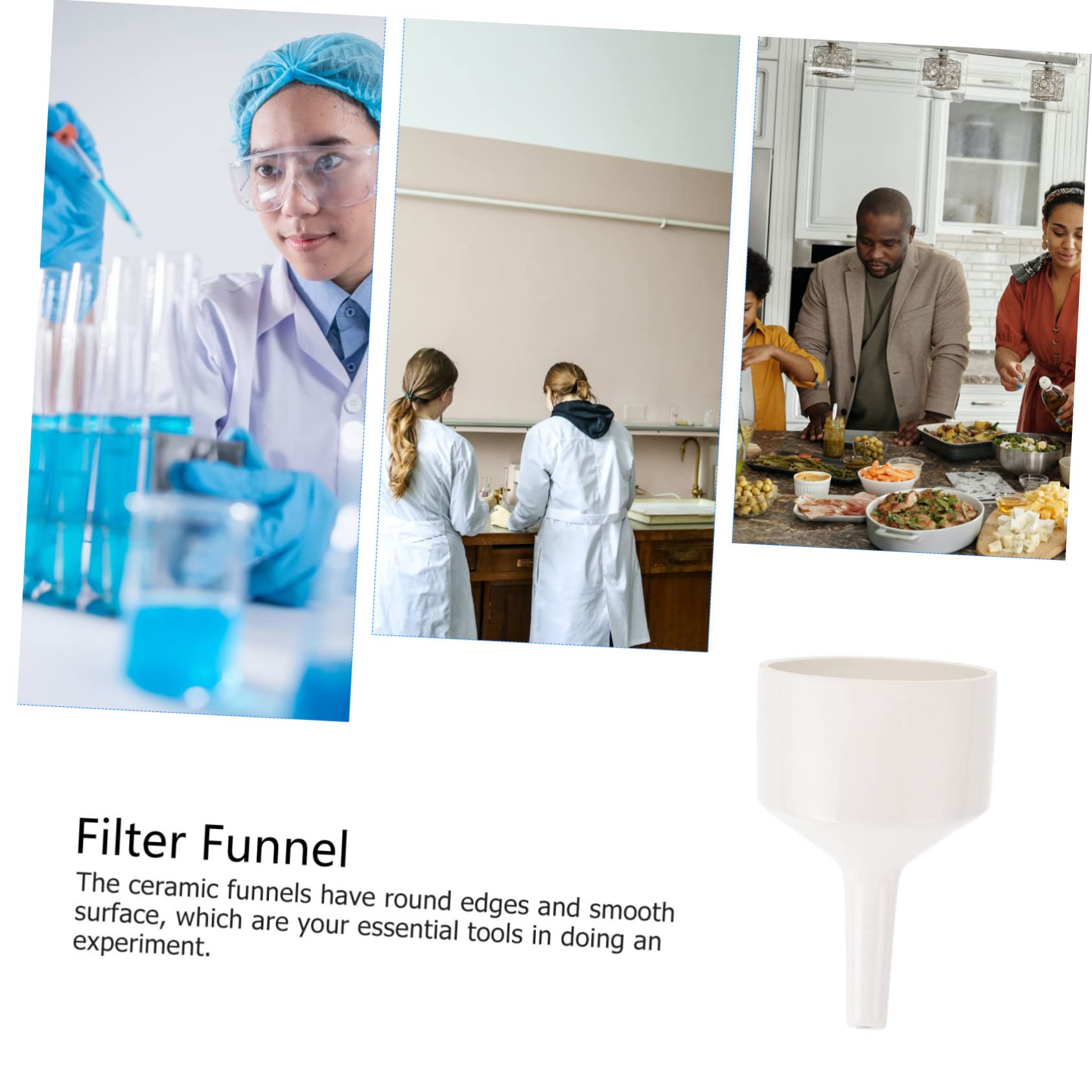 MUSISALY 1pc Laboratory China Funnel Flask Porcelain Buchner Filter Vacuum Glassware Buchner Funnel Apparatus Lab Filter Funnel Scientific Supplies Chemical Od Labs Equipment Ceramics White