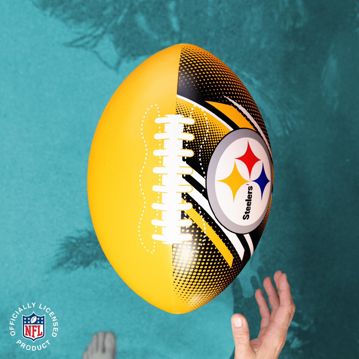 BigMouth Pittsburgh Steelers 18” Inflatable Pool Football Officially Licensed NFL Fan Gear Merchandise Beach Ball Games for Adults and Teens
