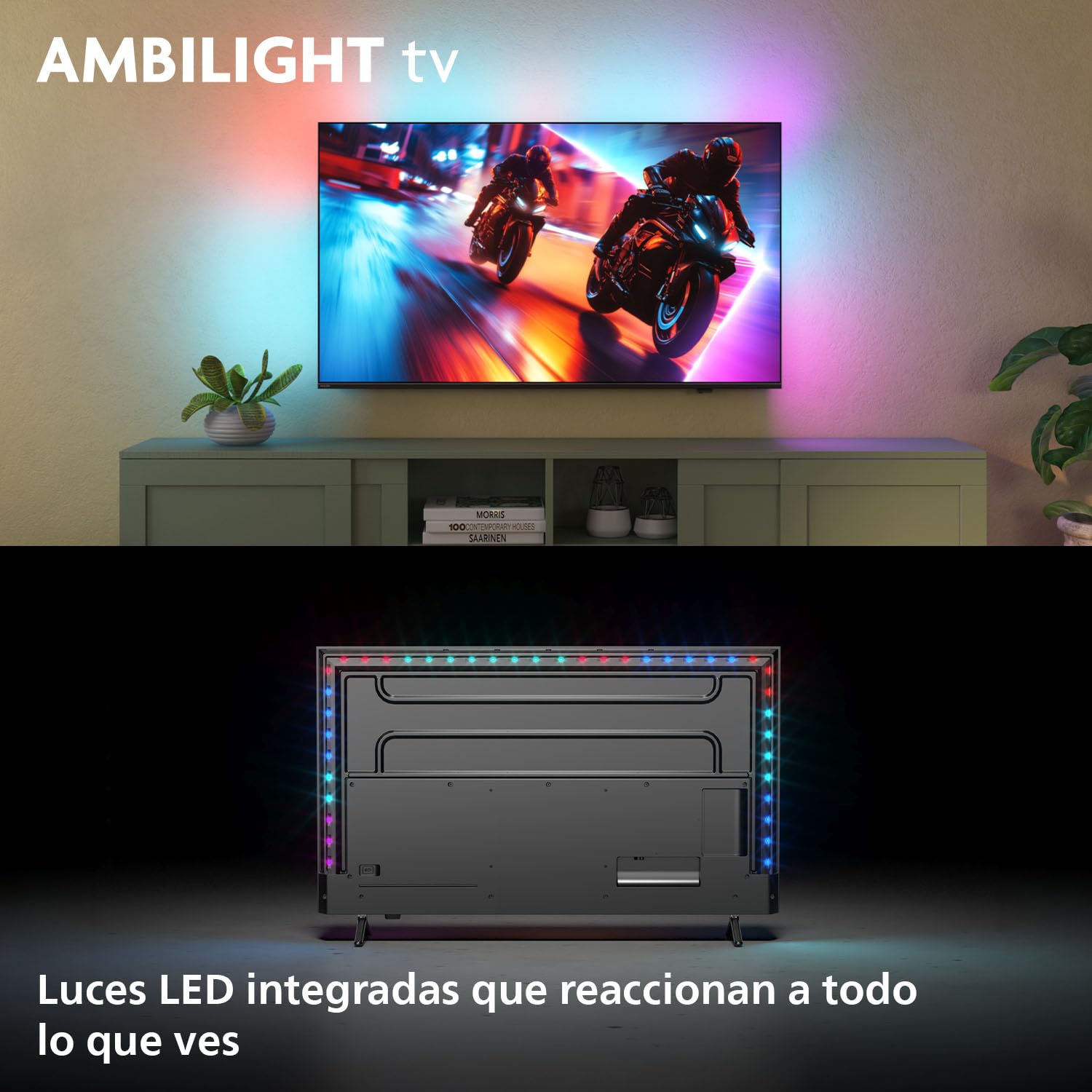 PHILIPS Ambilight 55MLED920 'The Xtra' Mini LED 4K Smart TV - Pantalla de 55 Pulgadas con Motor P5 Picture Engine Ultra HD, Titan OS, Dolby Vision y Sonido Dolby Atmos