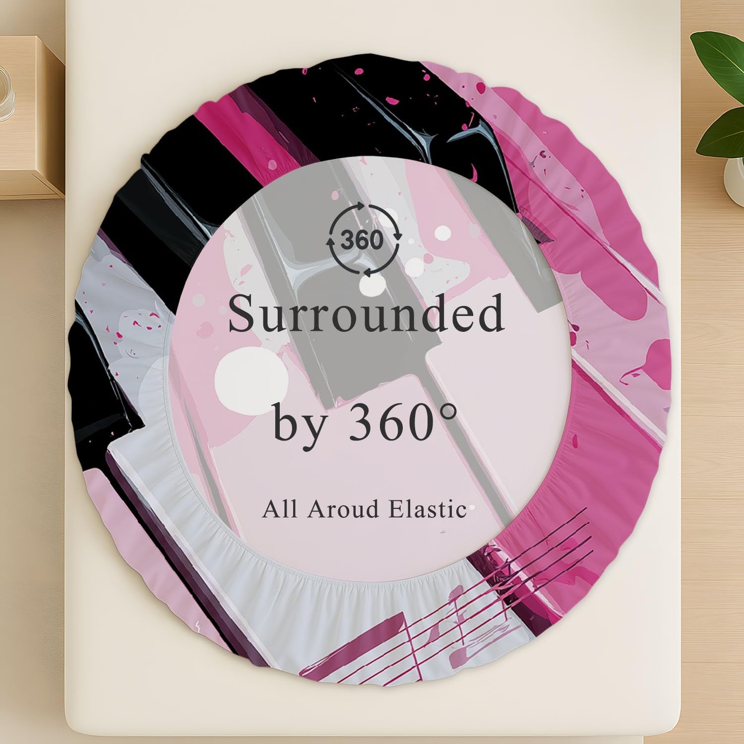 Foglio 180 x 200 x 30 cm, Rosa Foglio - Anime Tasti Di Pianoforte Spartiti Musicali Punto Design tascabile profondo 30 cm - Morbido, Senza Pieghe e Traspirante - Lenzuolo Con Angoli Elasticizzato