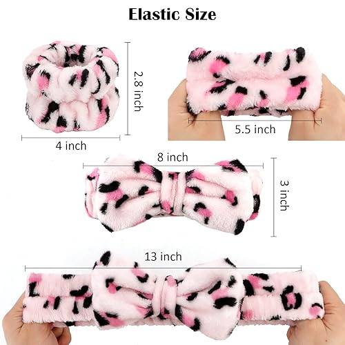 Miniatura 7 de Tihebax Diadema de spa  Paquete de 4 diademas de maquillaje de microfibra súper suave para mujeres y niñas banda elástica para el cabello para