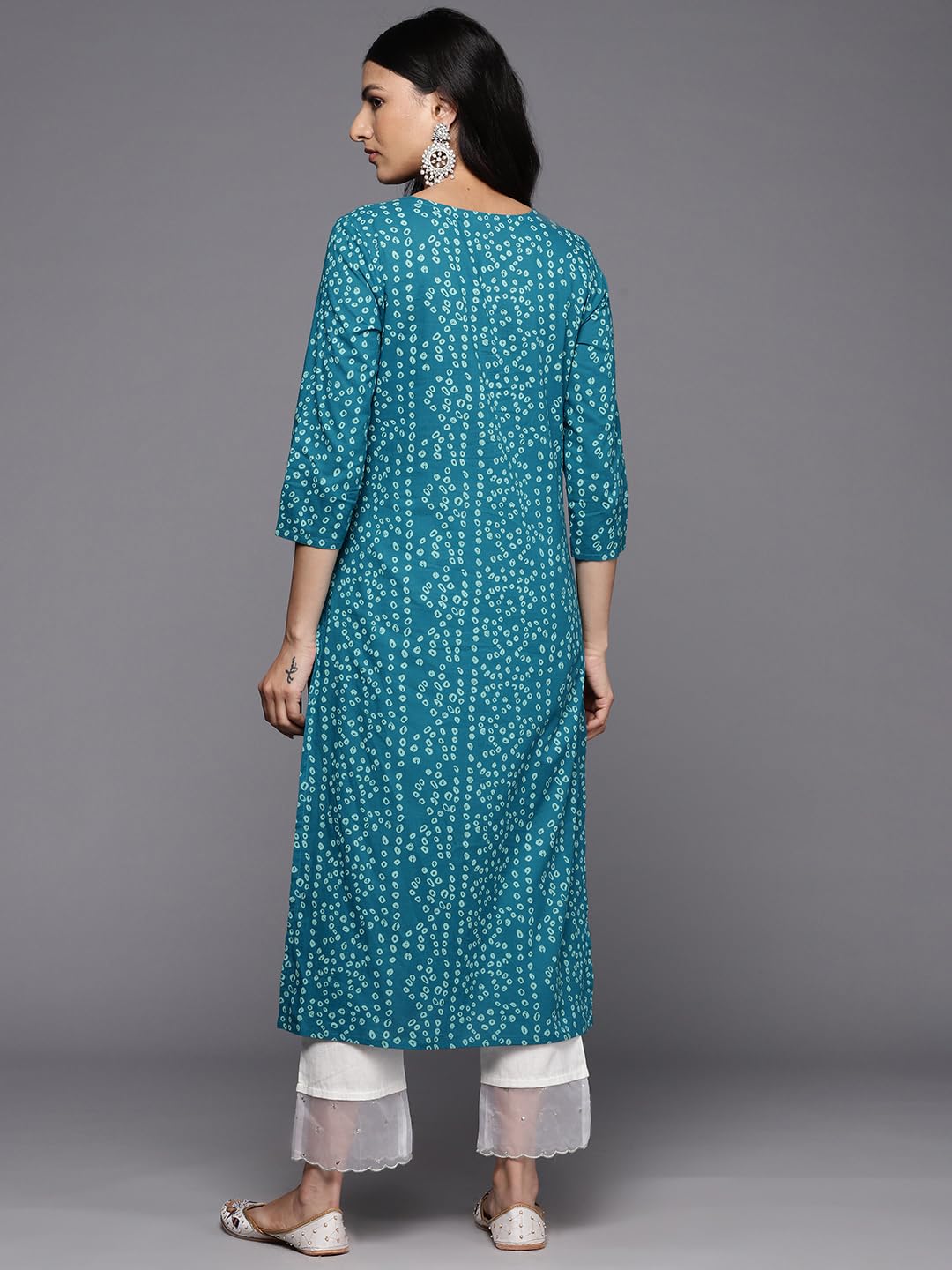 Varanga Women's Cotton Kurta (Vkur1103_Turquoise Blue