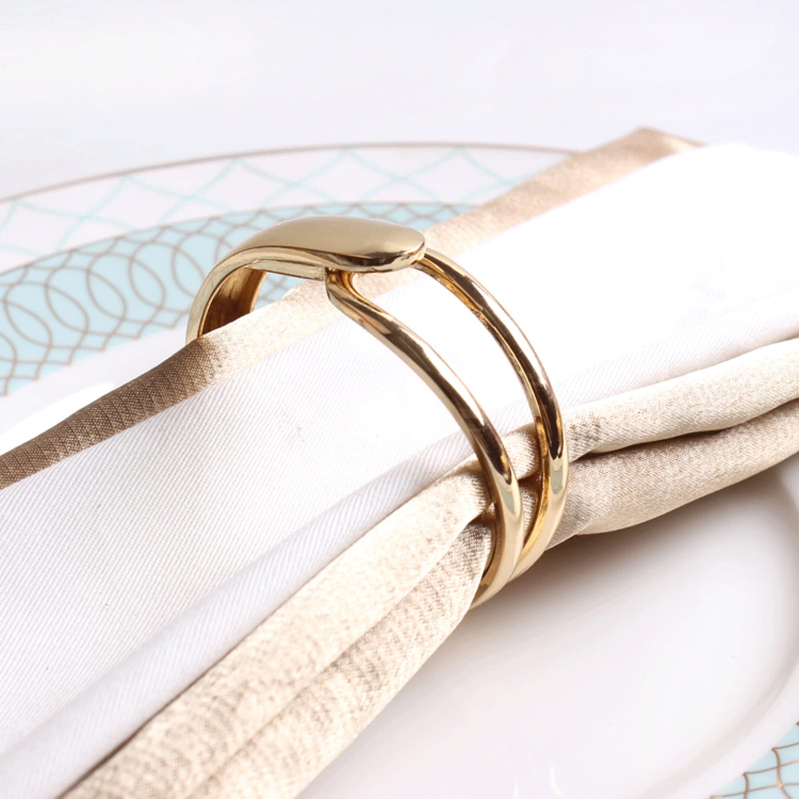 Servilletero con Hebilla de Acero Inoxidable para decoración de Mesa de San Valentín, Bodas, Fiestas, 9 Unidades